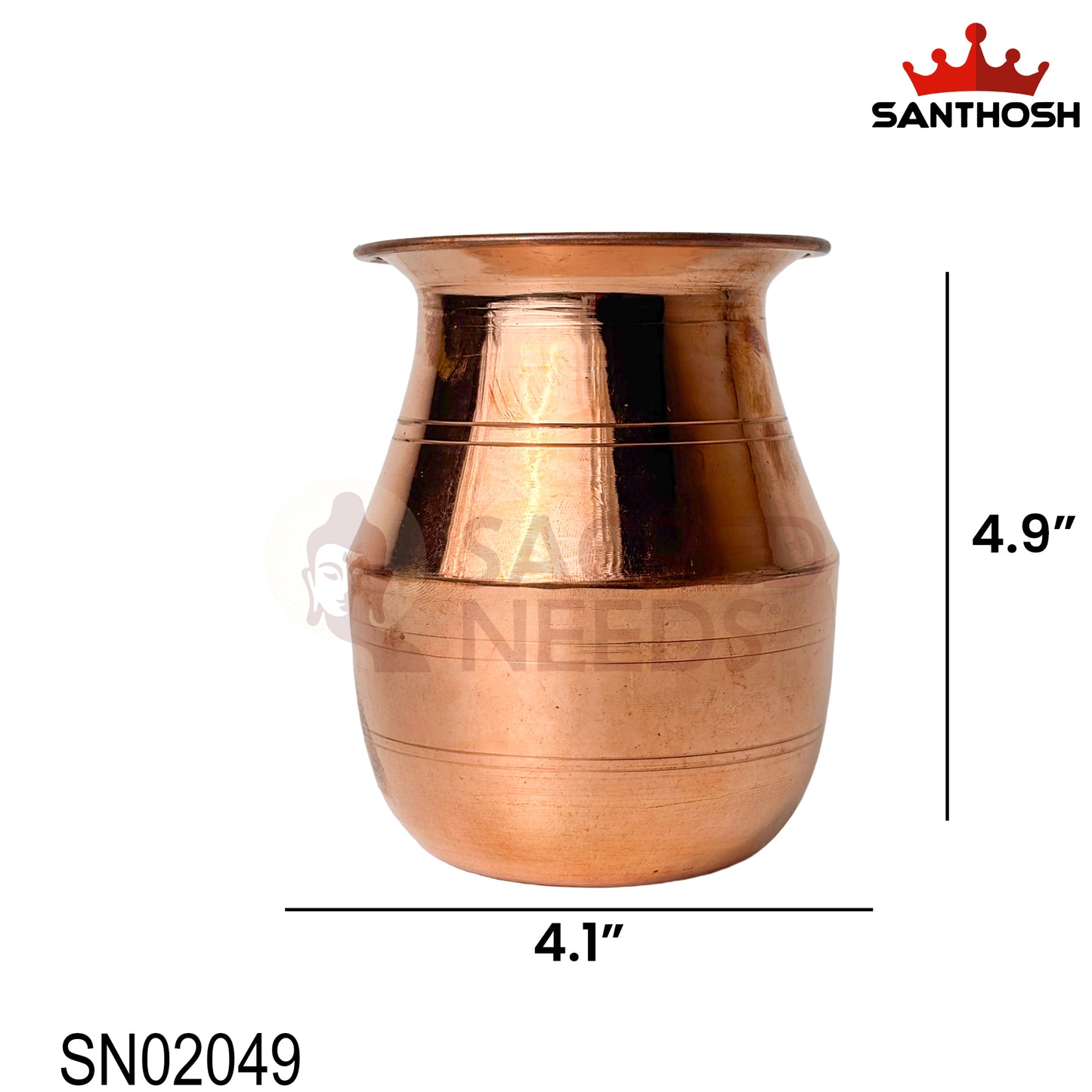 Copper Parsi Chambu – 4.1 Inch Length | Traditional Copper Pot for Pooja, Abhishekam & Temple Use