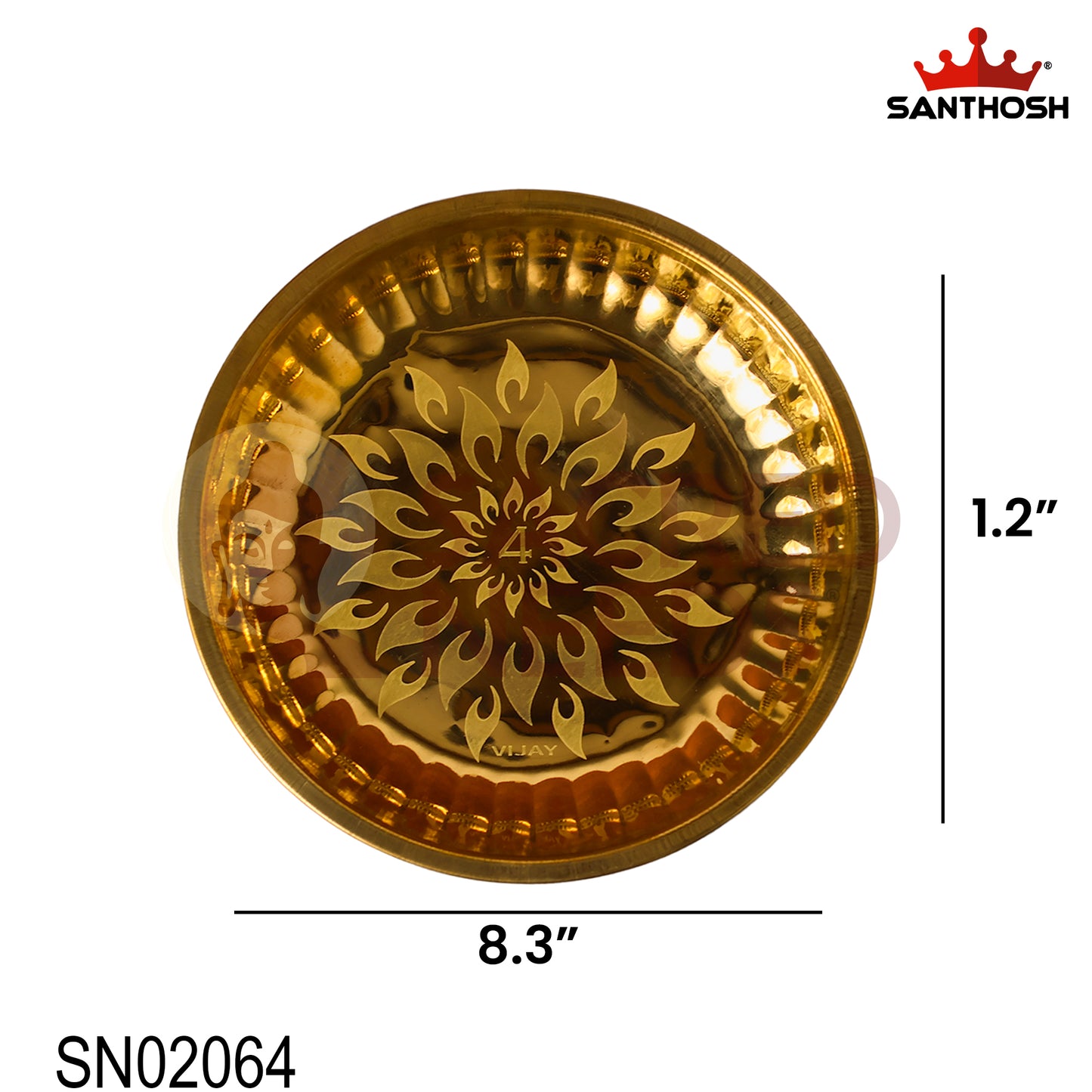 Sacred Needs Brass Surya Deep Plate – 8.3 Inch (21.1 cm) Diameter | Traditional Brass Oil Lamp Plate for Pooja, Aarti & Home Temple