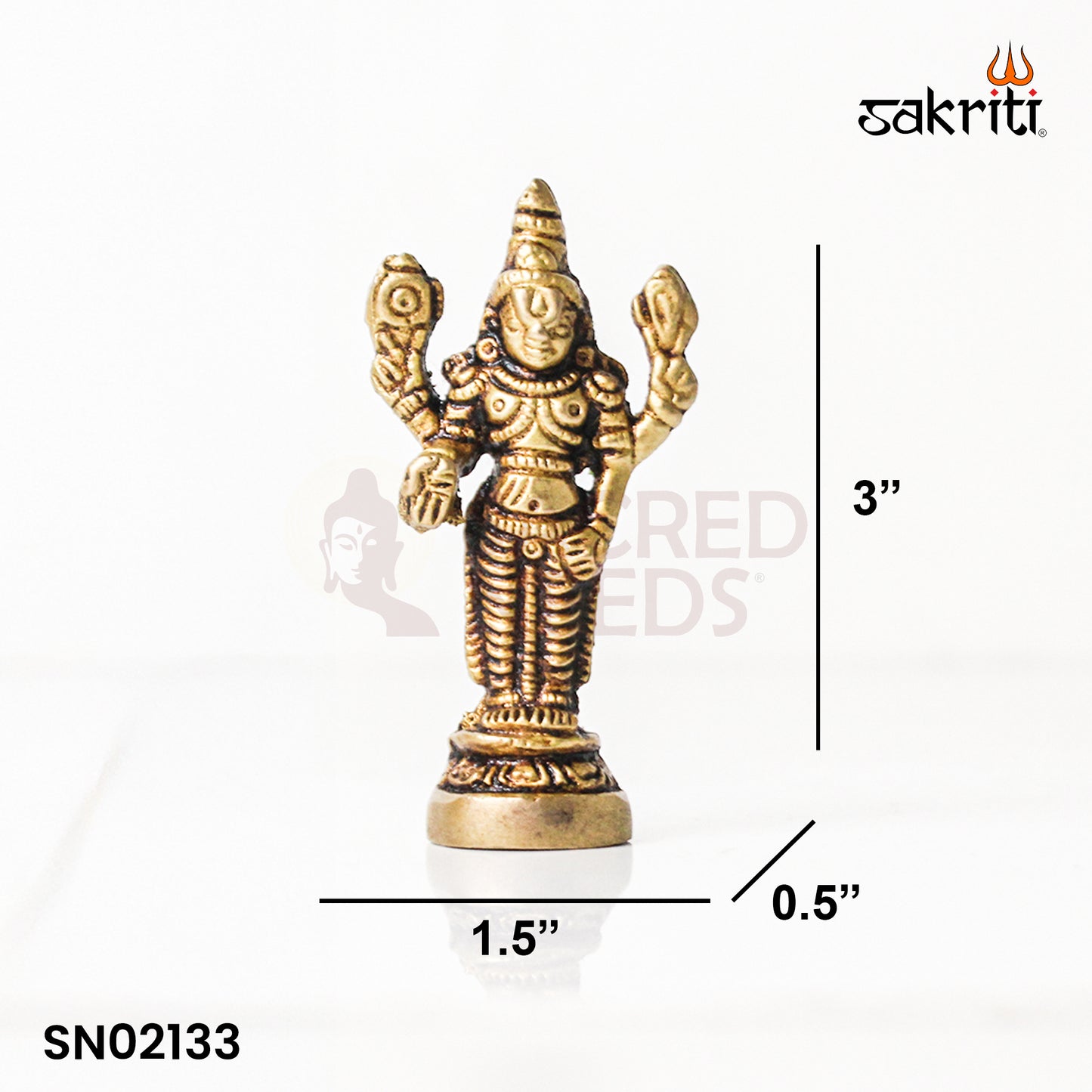 Brass Balaji – 3 Inch Height | Lord Venkateswara Idol for Pooja Room, Temple & Home Decor