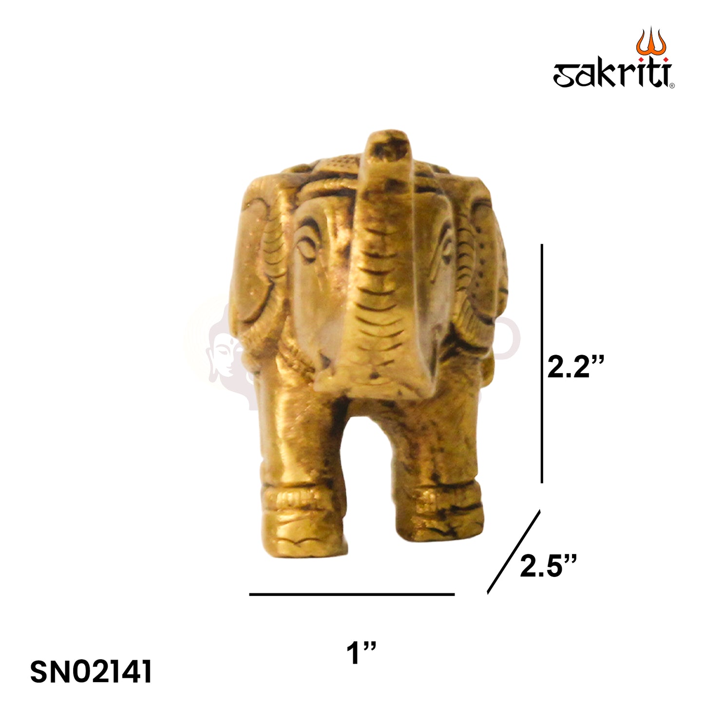 Brass Elephant – 1.7 Inch Height | Miniature Brass Elephant Idol for Pooja Room & Home Decor