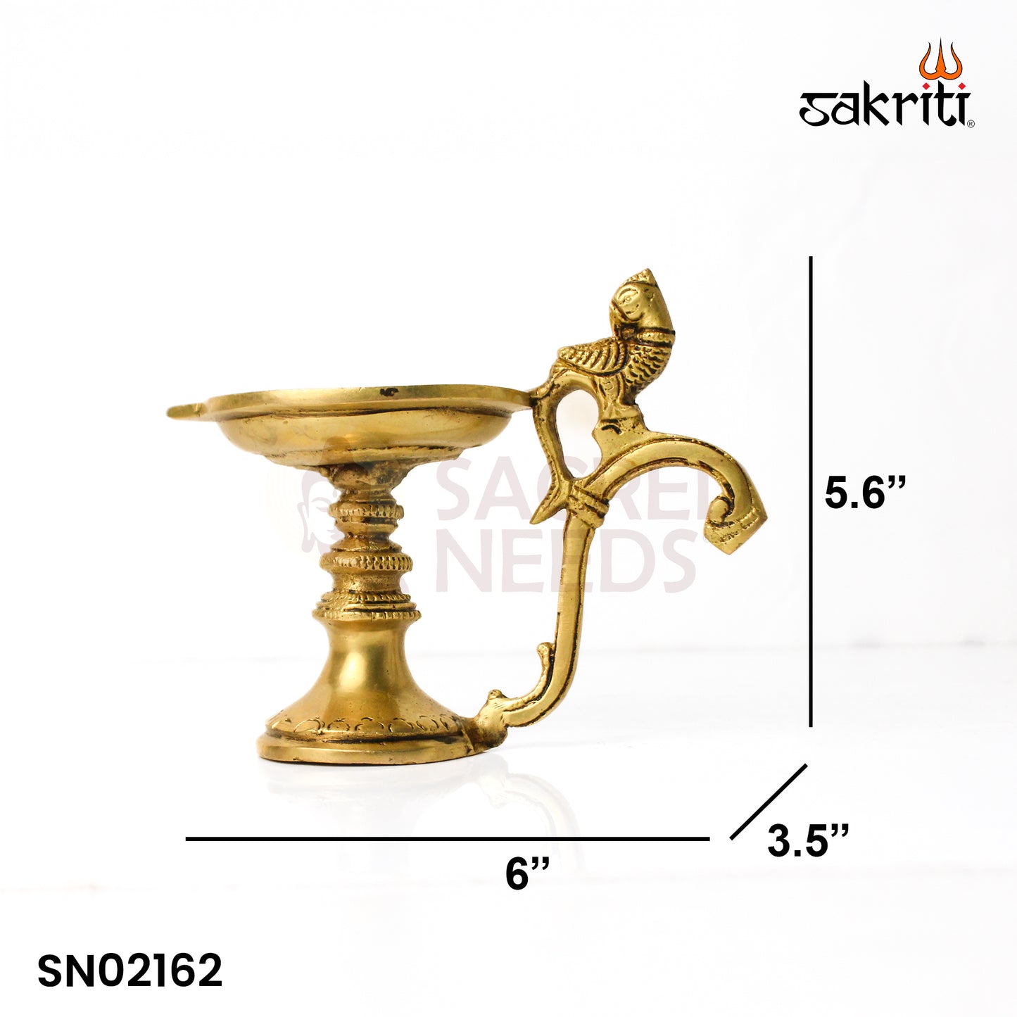 Brass Handle Arti – 5 Inch Height | Traditional Pooja Plate for Worship & Rituals
