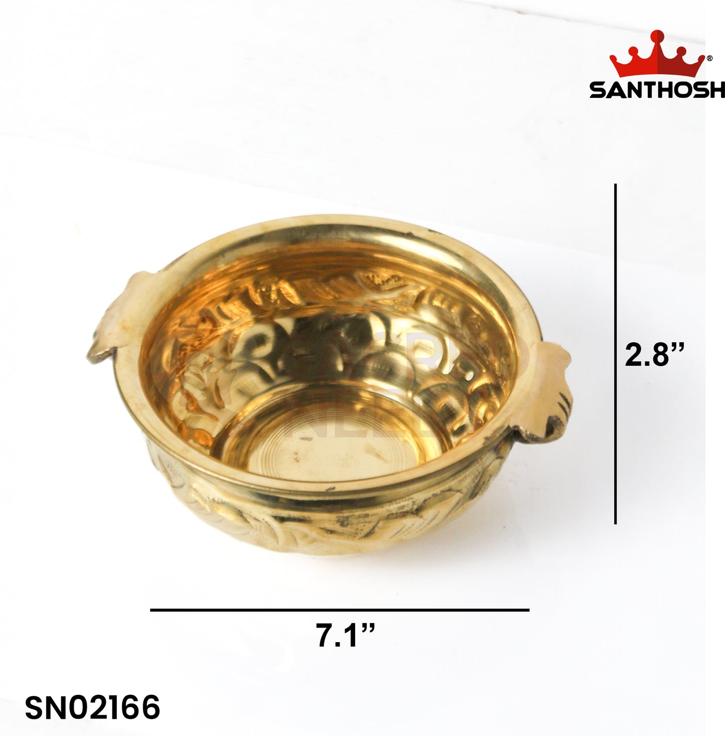 ICC Handle Urli Embossed – 2.8 Inch Height | Decorative Pooja & Home Table Display