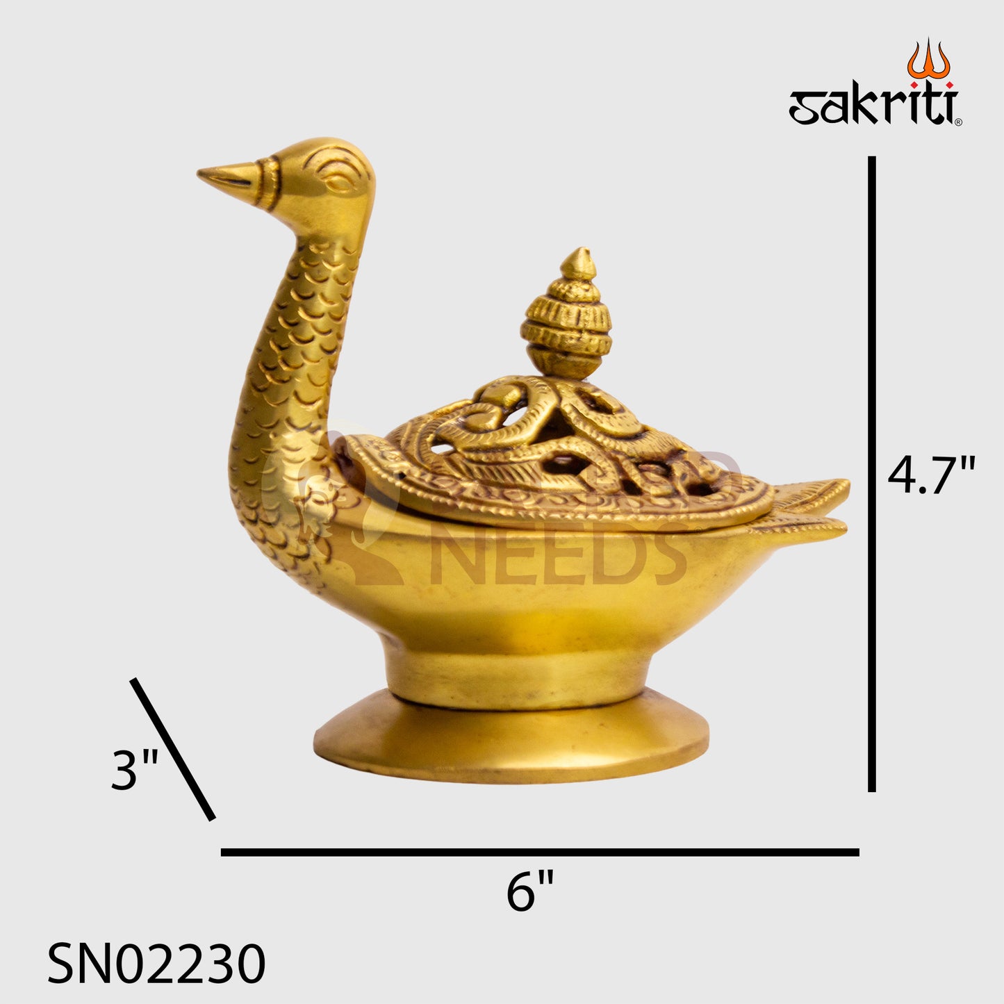 Brass Annam Dhoopkal – 4.7 Inch | Traditional Sambrani Holder for Temple Use