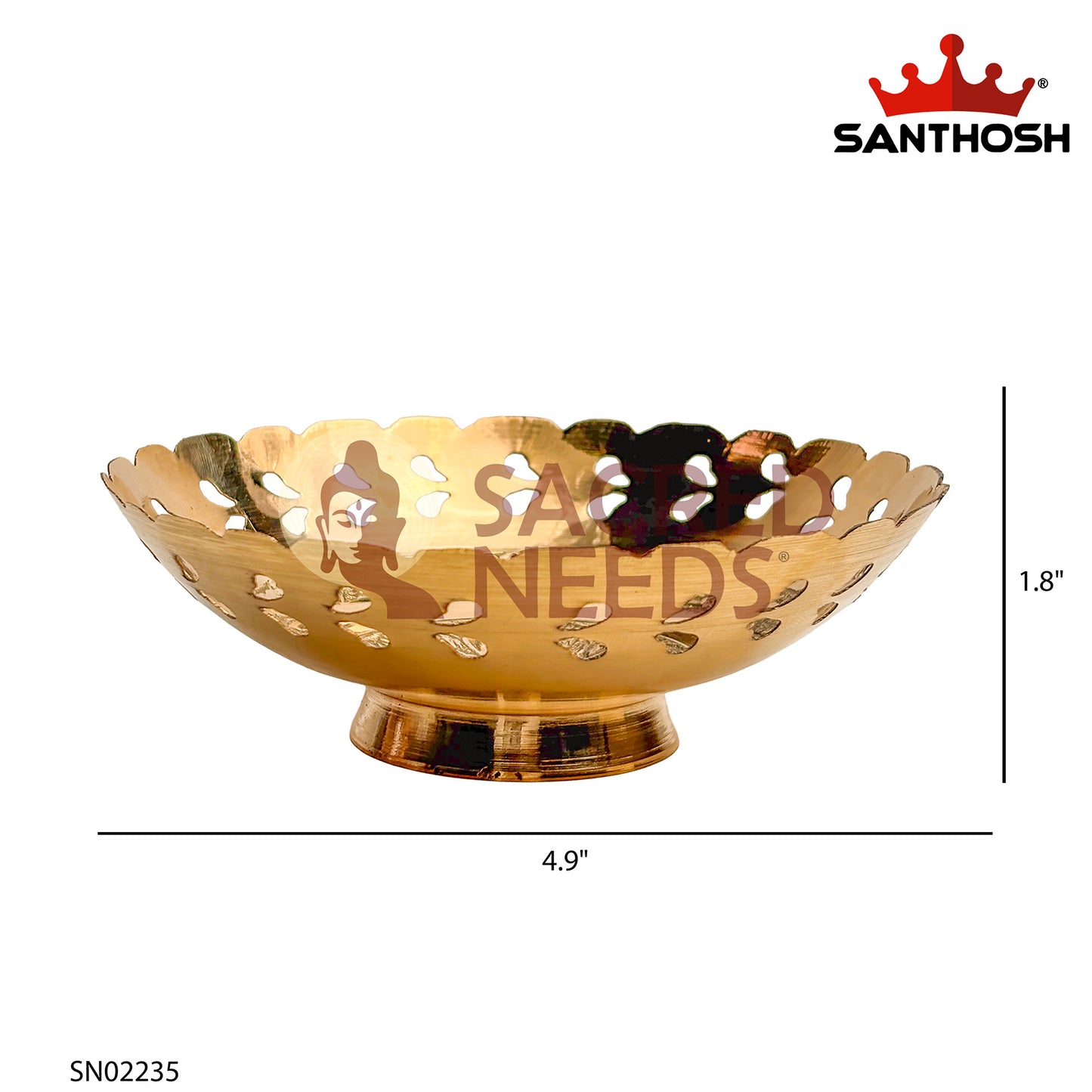 Brass Cut Bowl – 1.8 Inch | Handcrafted Decorative Bowl for Pooja & Decor