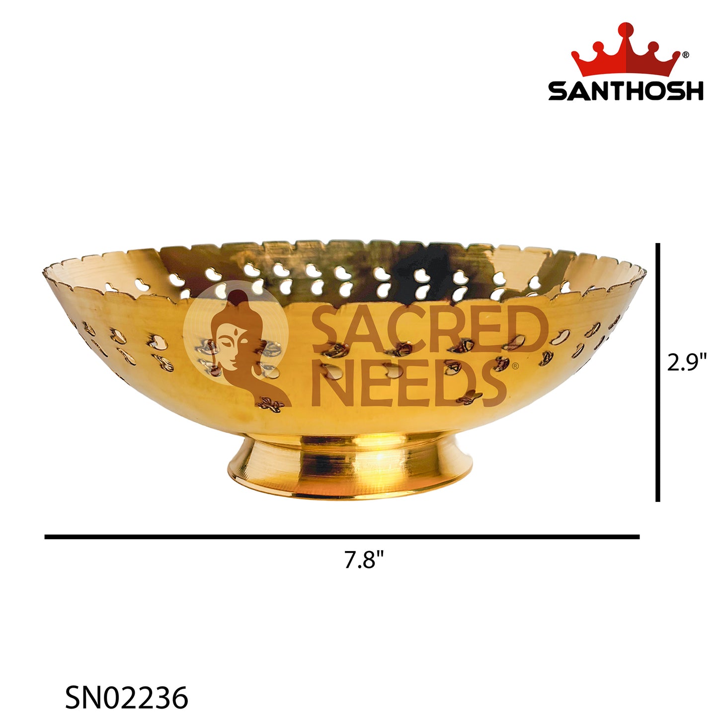 Brass Cut Bowl – 2.9 Inch | Premium Brass Serving & Decorative Bowl
