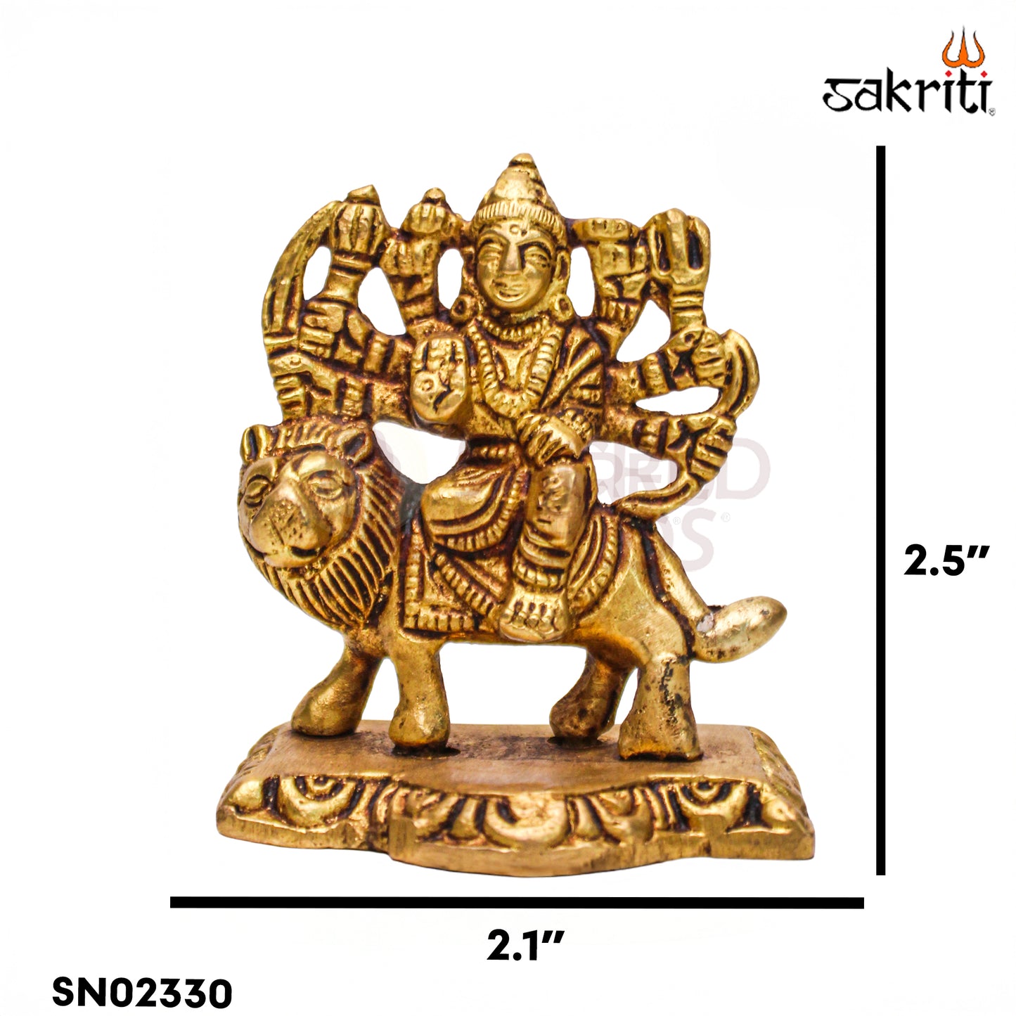 Sacred Needs Brass Durga Idol – 2.5 Inch (6.4 cm) Height | Maa Durga Statue for Pooja Room, Temple & Spiritual Home Décor