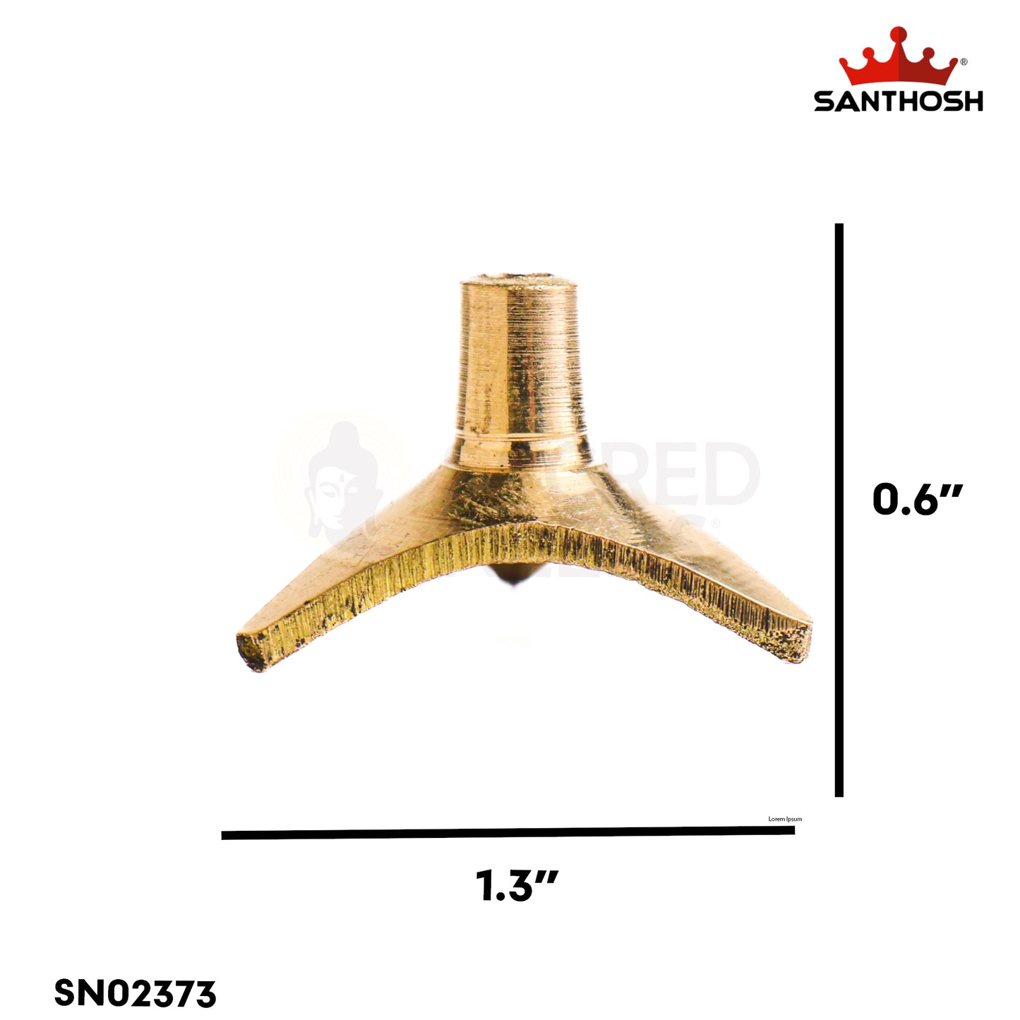 Sacred Needs Brass Thiri Stand – 0.6 Inch (1.5 cm) Height | Traditional Brass Wick Holder for Oil Lamps, Diya & Pooja Use