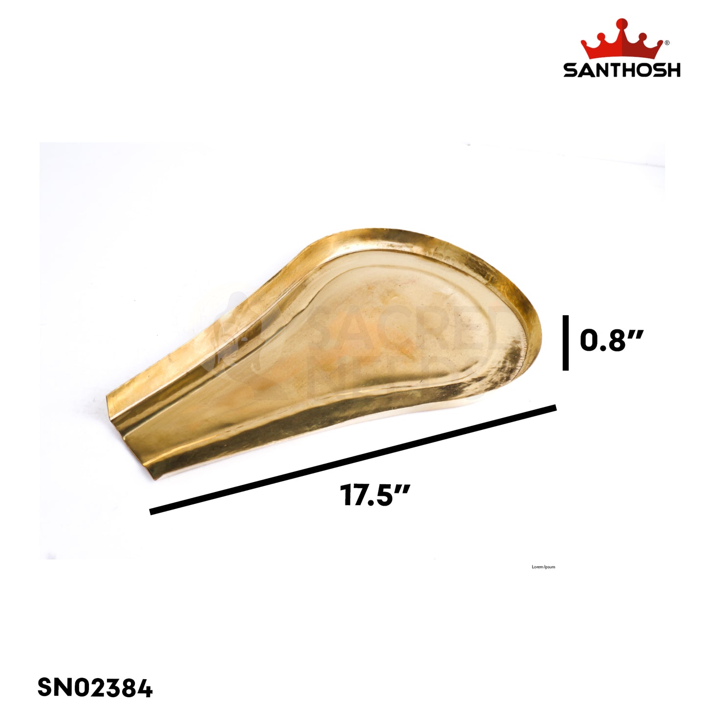 Sacred Needs Brass ICC Round Abhiseka Plate – 17.5 Inch (44.5 cm) Diameter | Traditional Brass Abhishekam Plate for Temple, Pooja & Ritual Use
