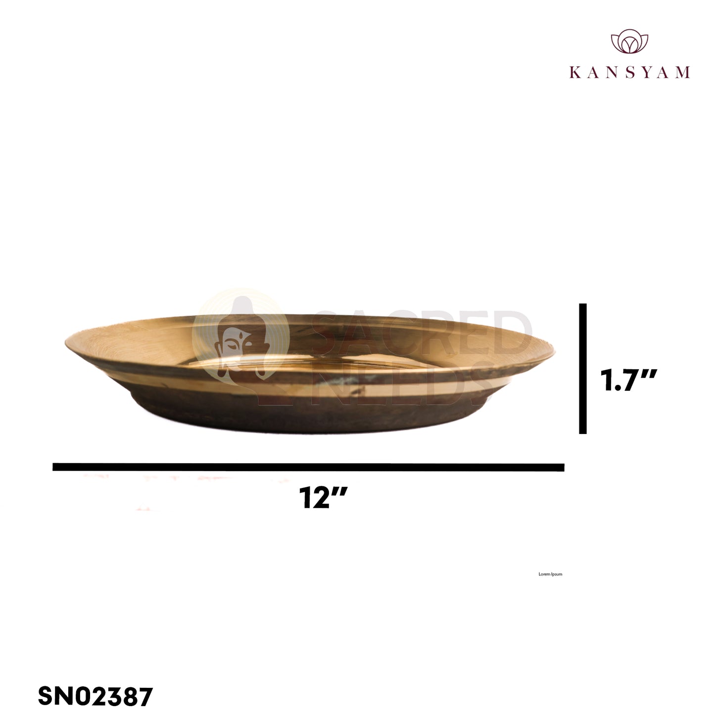 Sacred Needs Bronze Parath Plate – 12 Inch (30.5 cm) Diameter | Traditional Bronze Pooja Plate for Temple Rituals, Aarti & Home Use
