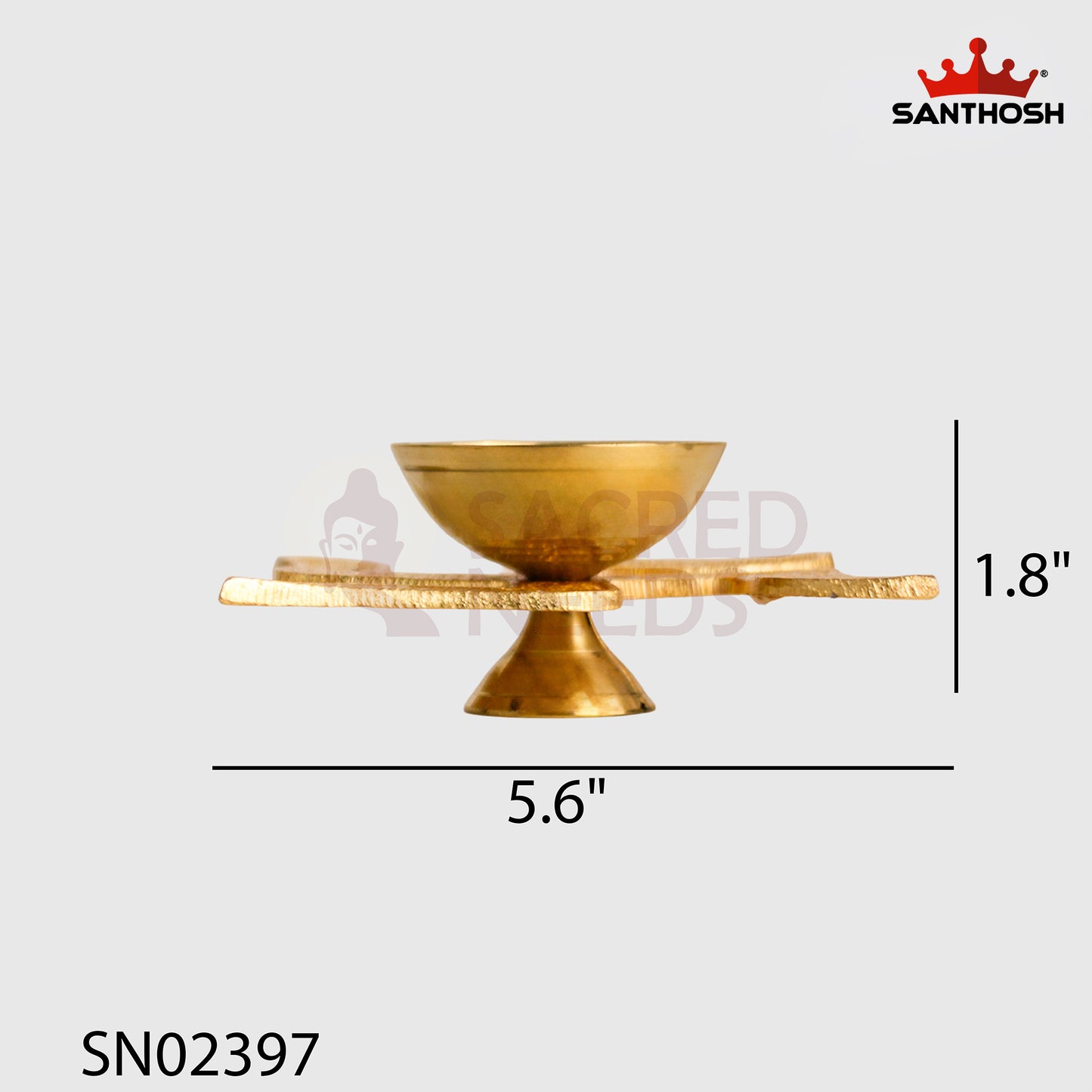 Brass Swastik Pyali Deepam – 1.8 Inch | Compact Brass Deepam for Temple & Daily Pooja
