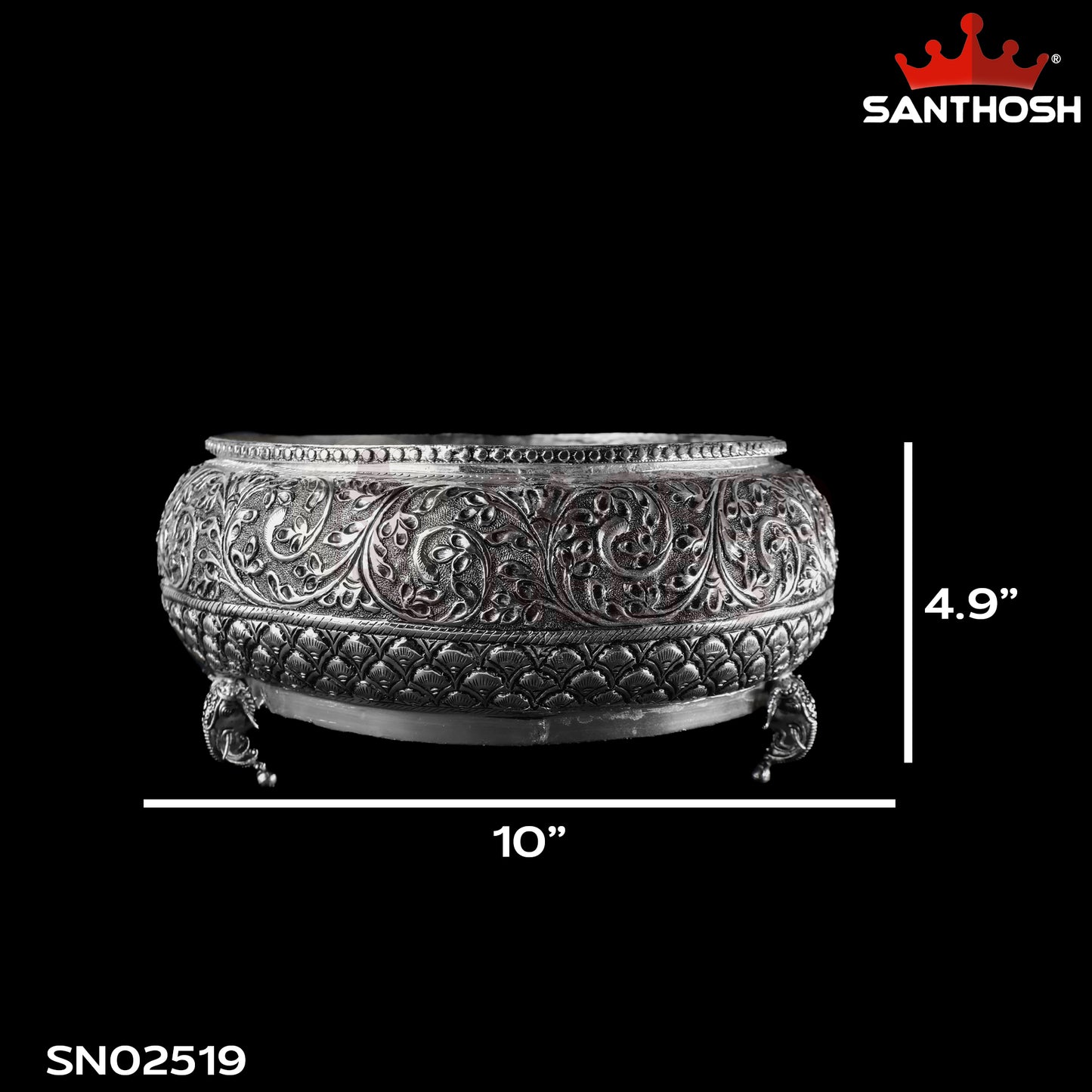 Sacred Needs Copper Elephant Urli – 4.9 Inch (12.4cm) Height | Decorative Urli Bowl with Elephant Design for Home & Festive Décor