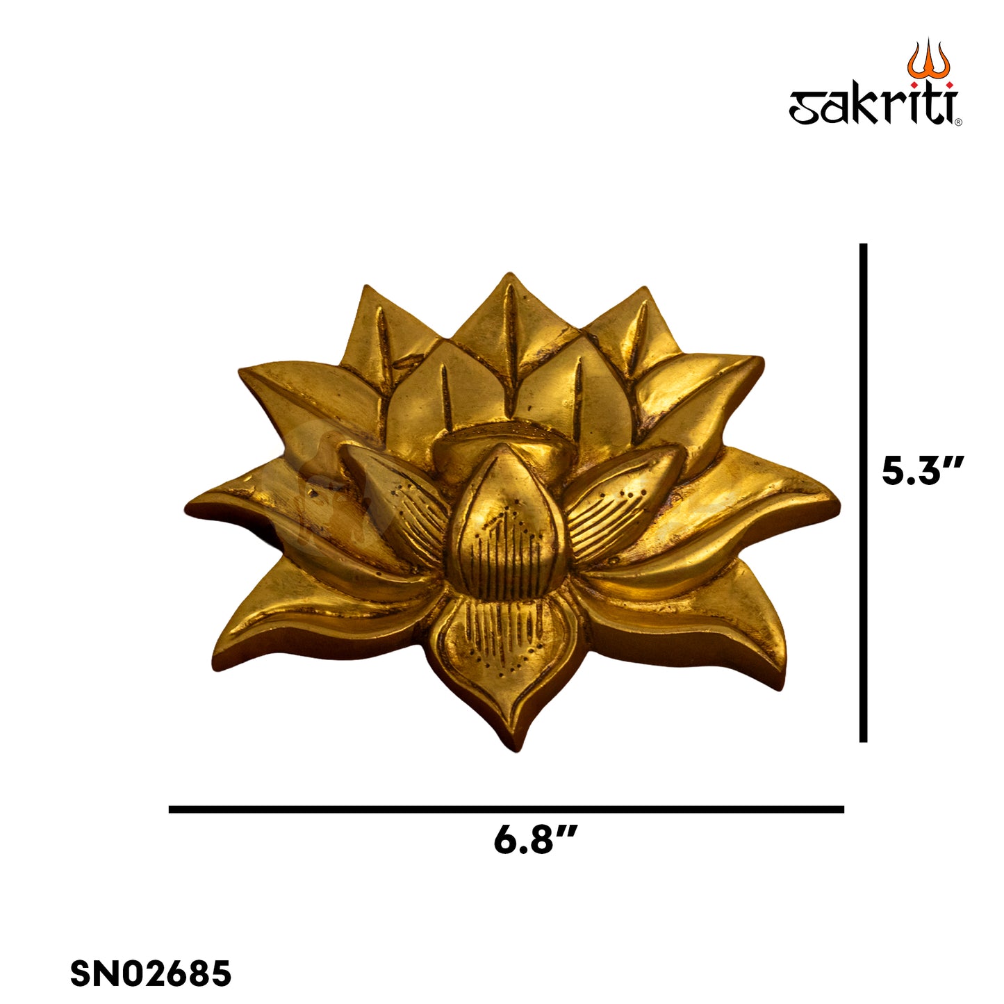 Brass Lotus Wall Mount – 6.8 Inch Height Traditional Brass Wall Decor for Pooja Room, Home Entrance & Vastu
