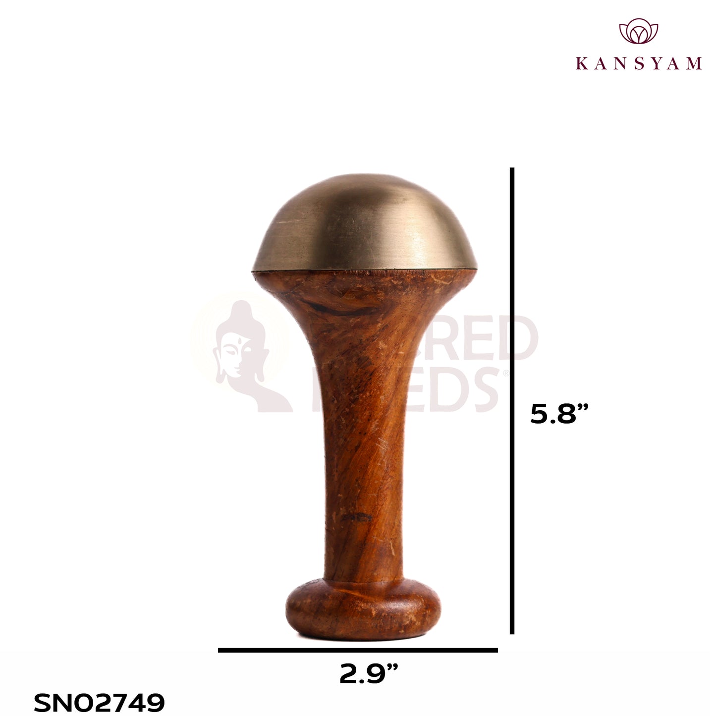 Sacred Needs Bronze Long Massager – 5.8 Inch (14.7 cm) Height | Traditional Bronze Handheld Acupressure Massage Tool for Relaxation, Wellness & Daily Self-Care