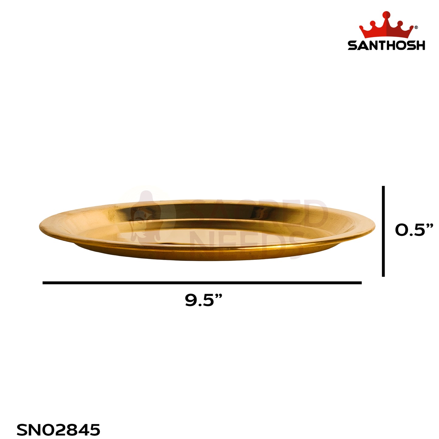 Sacred Needs Brass ICC Tope Cover / Lid – 0.5 Inch (1.3 cm) Height | Traditional Brass Lid for ICC Bowl, Urli, Serving Vessel & Decorative Brassware