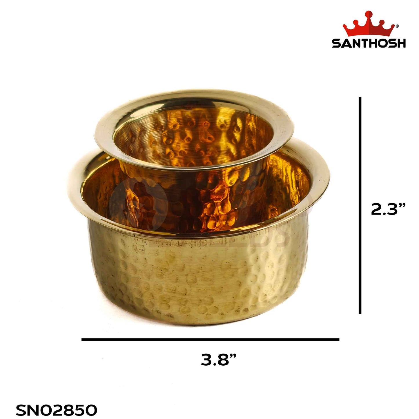 Sacred Needs Brass Dabara & Tumbler Set – 2.3 Inch (5.8 cm) Height | Traditional South Indian Brass Coffee Cup & Davara Set for Serving Coffee, Tea & Home Use