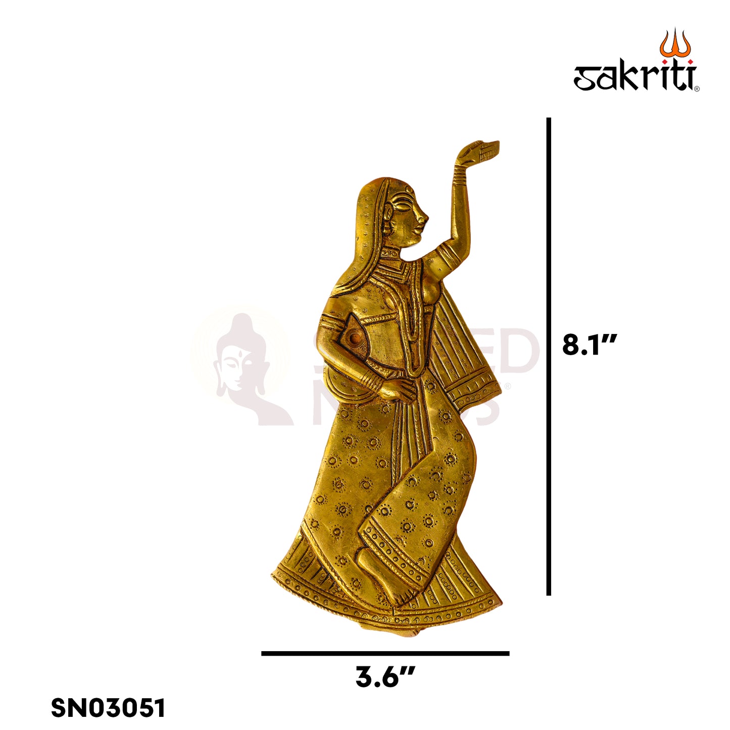 Sacred Needs Brass Gopiyar Wall Mount Set – 8.1 Inch (20.6 cm) Height | Traditional Brass Wall Hanging for Pooja Room & Temple Décor