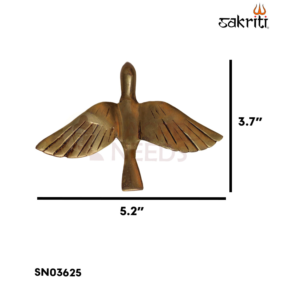 Sacred Needs Brass Bird Wall Mount – 3.7 Inch (9.4 cm) Height | Decorative Brass Bird Wall Hanging for Pooja Room & Home Décor