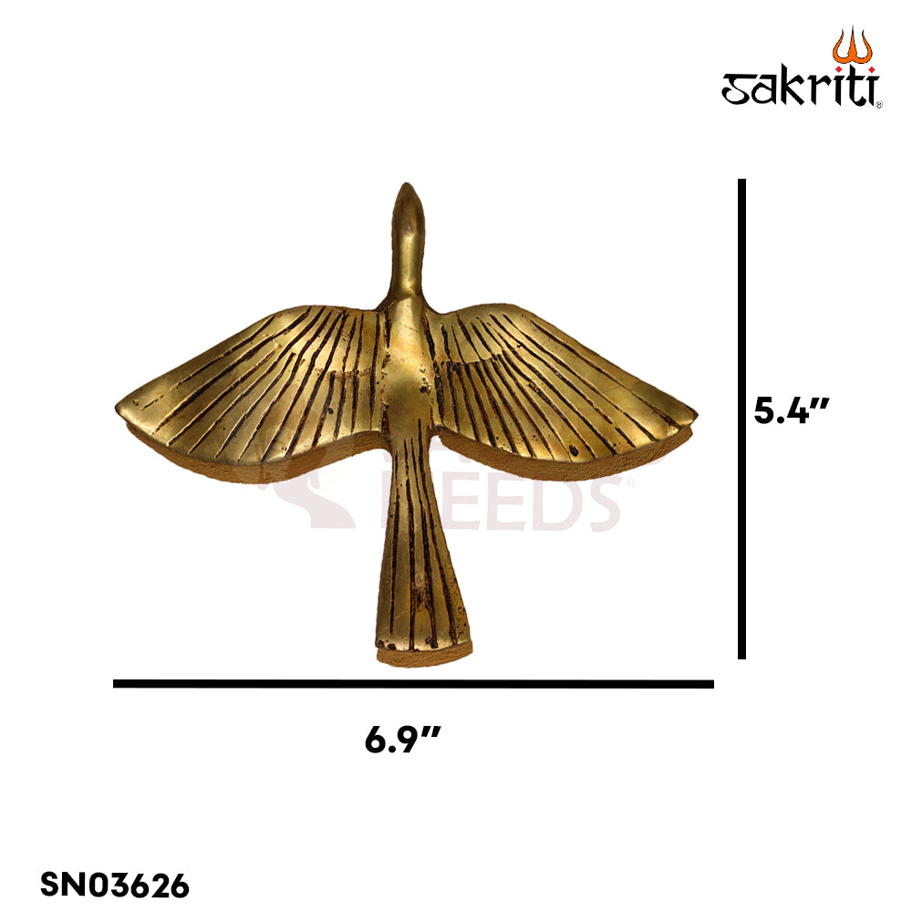 Sacred Needs Brass Bird Wall Mount – 5.4 Inch (13.7 cm) Height | Decorative Brass Bird Wall Hanging for Home Décor & Pooja Room