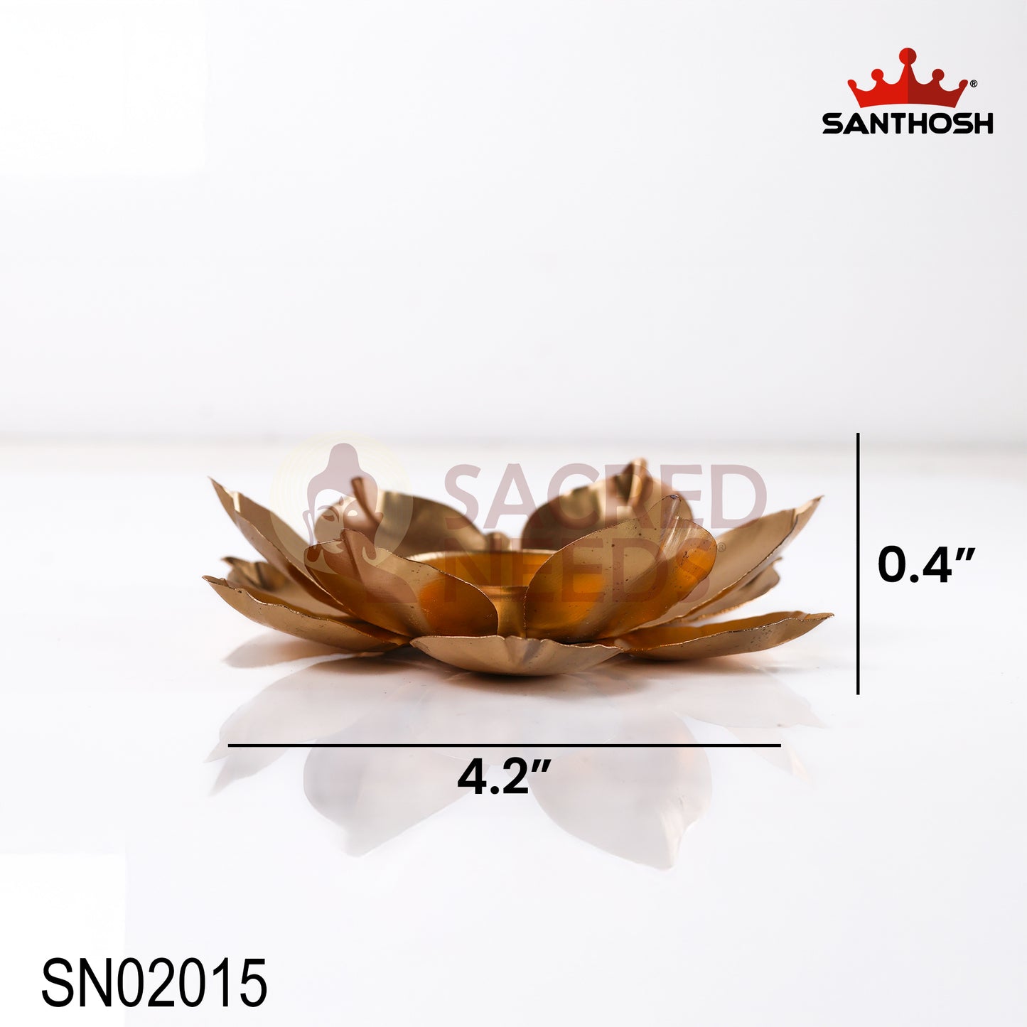 Iron Lotus Deepam Holder – 0.4 Inch Height | Miniature Lotus Oil Lamp Stand for Pooja, Temple & Home Décor