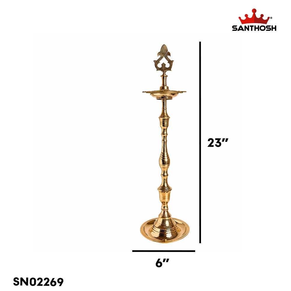 Brass Box Kuthu Vilakku – 23 Inch | Heavy Traditional Brass Deepam for Pooja Room