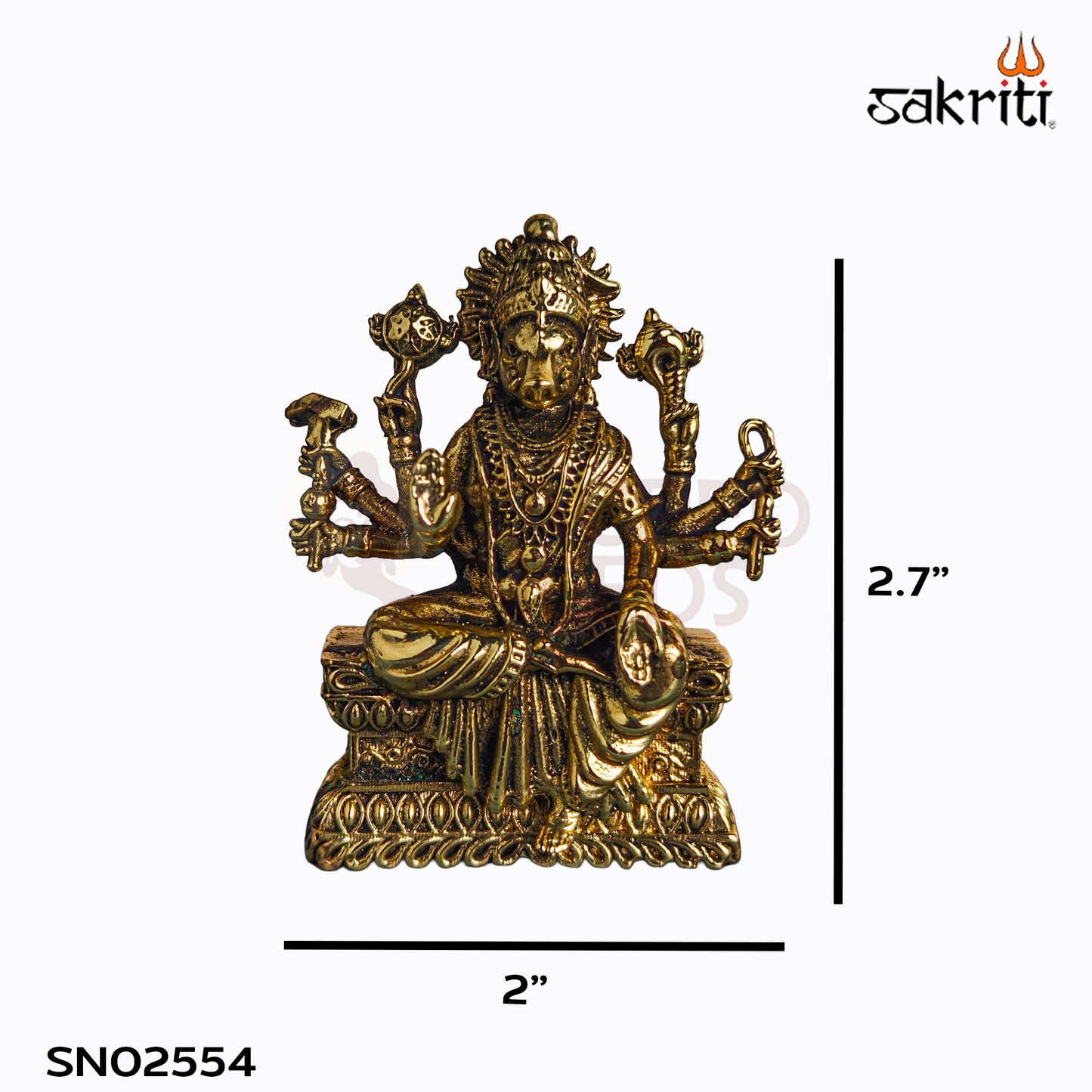 Sacred Needs Brass Varahi Amman Idol – 2.7 Inch (6.9 cm) Height | Goddess Varahi Statue for Protection & Shakti Worship