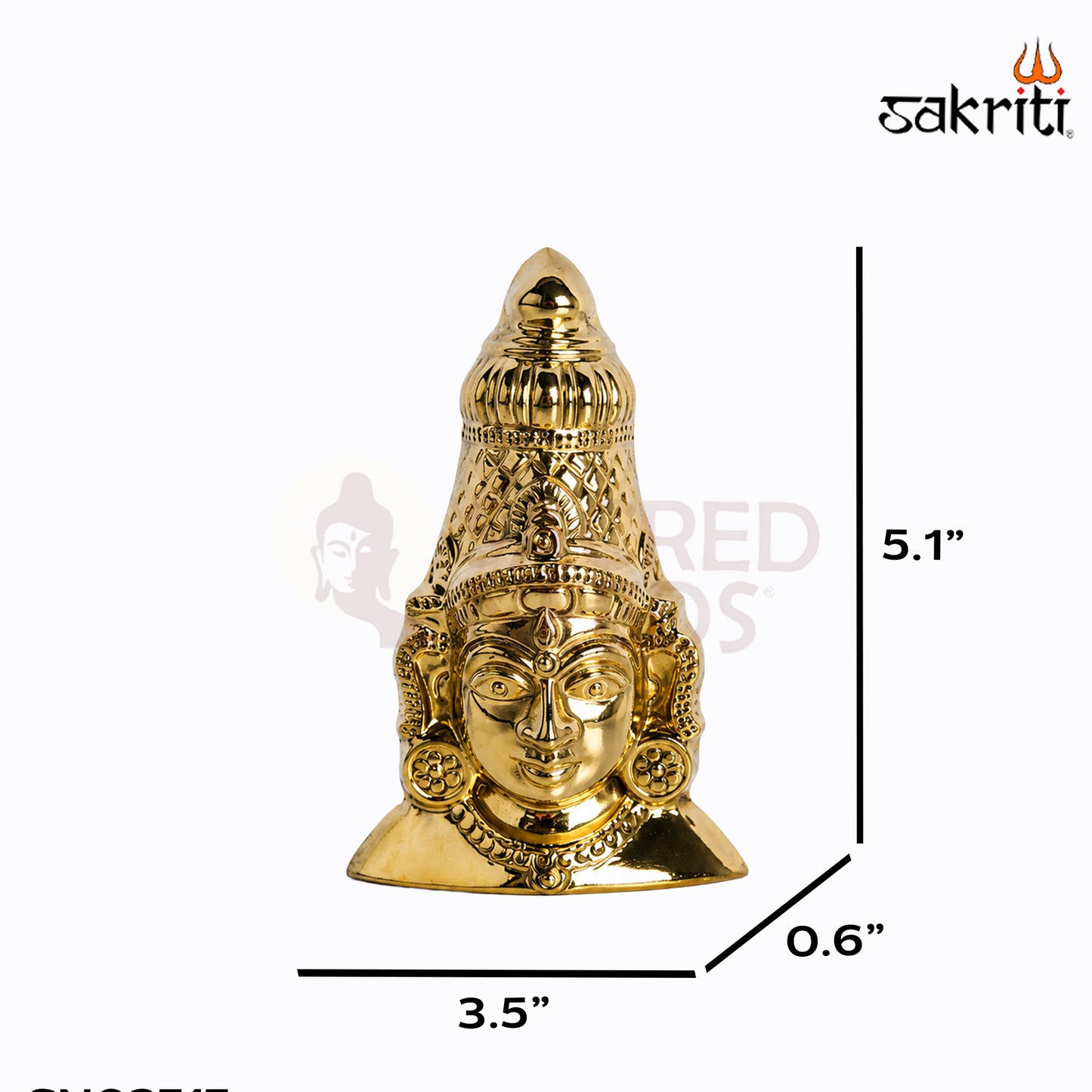 Sacred Needs Brass Amman Face Wall Décor – 5.1 Inch (13 cm) Height | Decorative Goddess Face Wall Mount for Pooja Room, Temple & Spiritual Home Décor