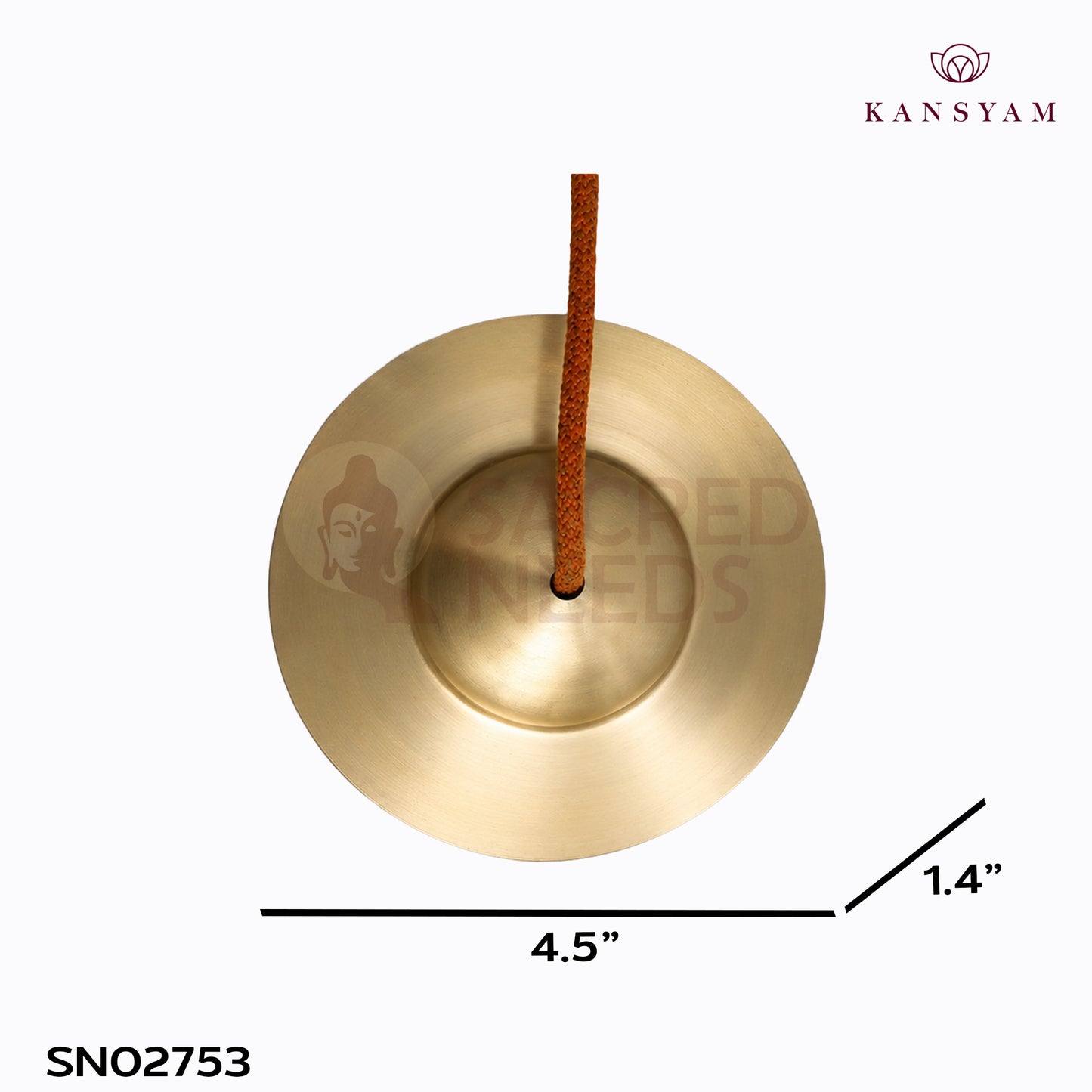 Sacred Needs Bronze Talam Manjira – 1.4 Inch (3.6 cm) Height | Traditional Bronze Hand Cymbals for Bhajans, Kirtans, Pooja & Temple Worship
