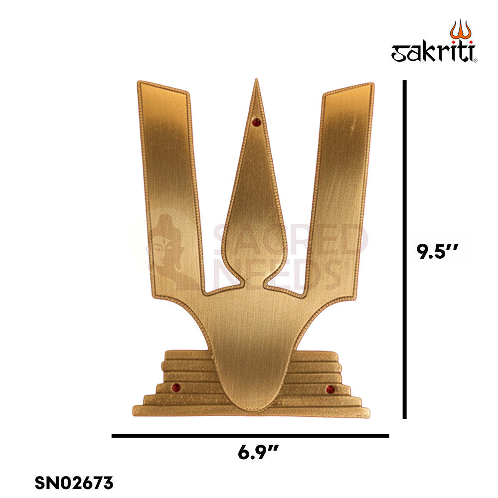 Brass Shankh Chakra & Namam Wall Mount – 9.5 Inch Traditional Brass Wall Hanging for Pooja Room, Home Entrance & Vastu Decor