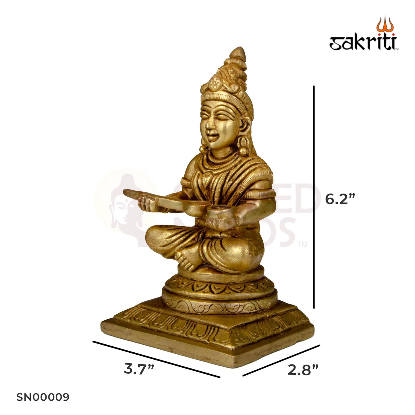 Brass Annapoorani Idol – 6.2 Inch Height | Divine Goddess Annapurna for Kitchen & Temple Decor