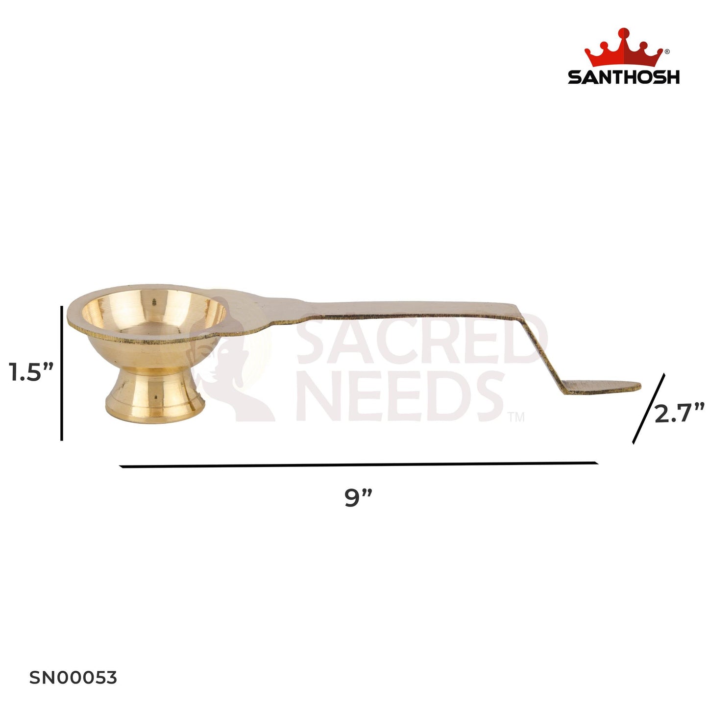 Brass Golchi Arti – 1.6 Inch Height | Miniature Brass Aarti Plate for Pooja & Temple