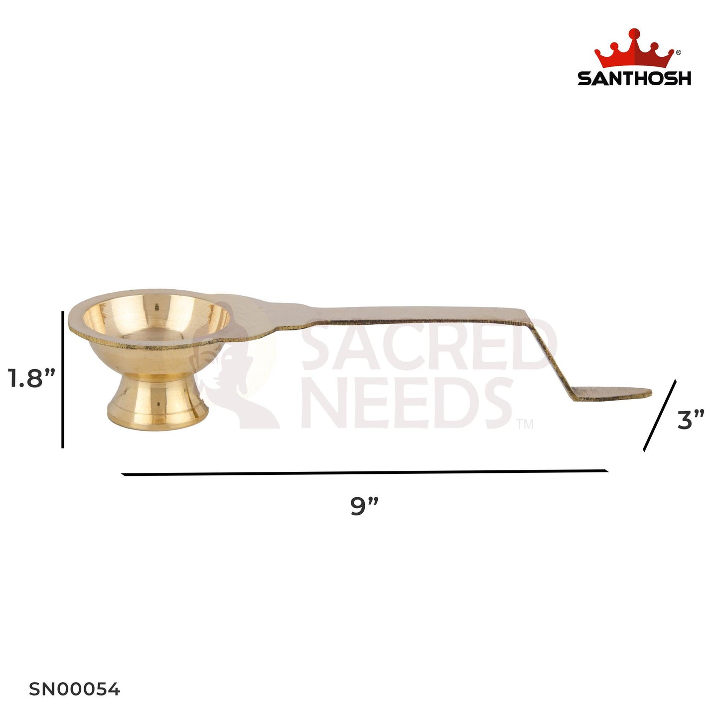 Brass Golchi Arti – 1.8 Inch Height | Miniature Brass Aarti Plate for Pooja & Temple