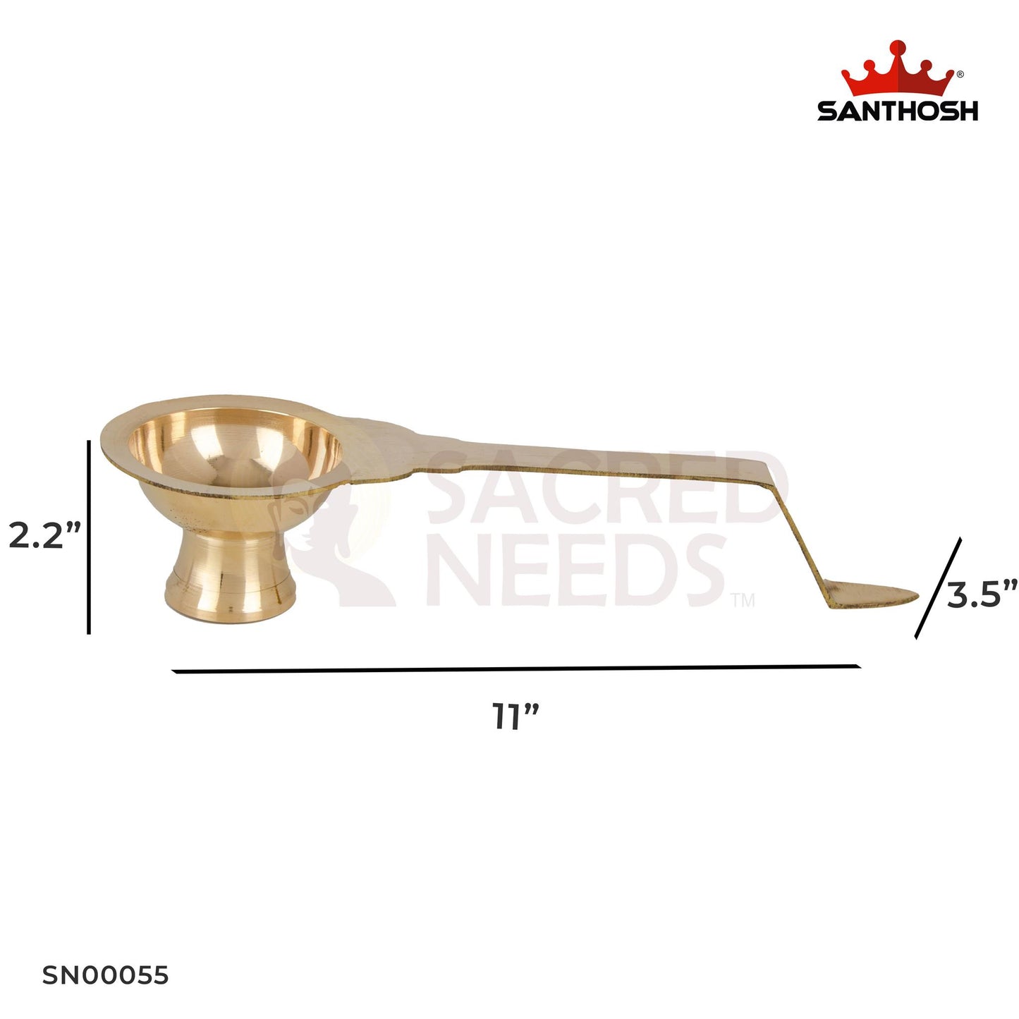 Brass Golchi Arti – 2 Inch Height | Miniature Brass Aarti Plate for Pooja & Temple