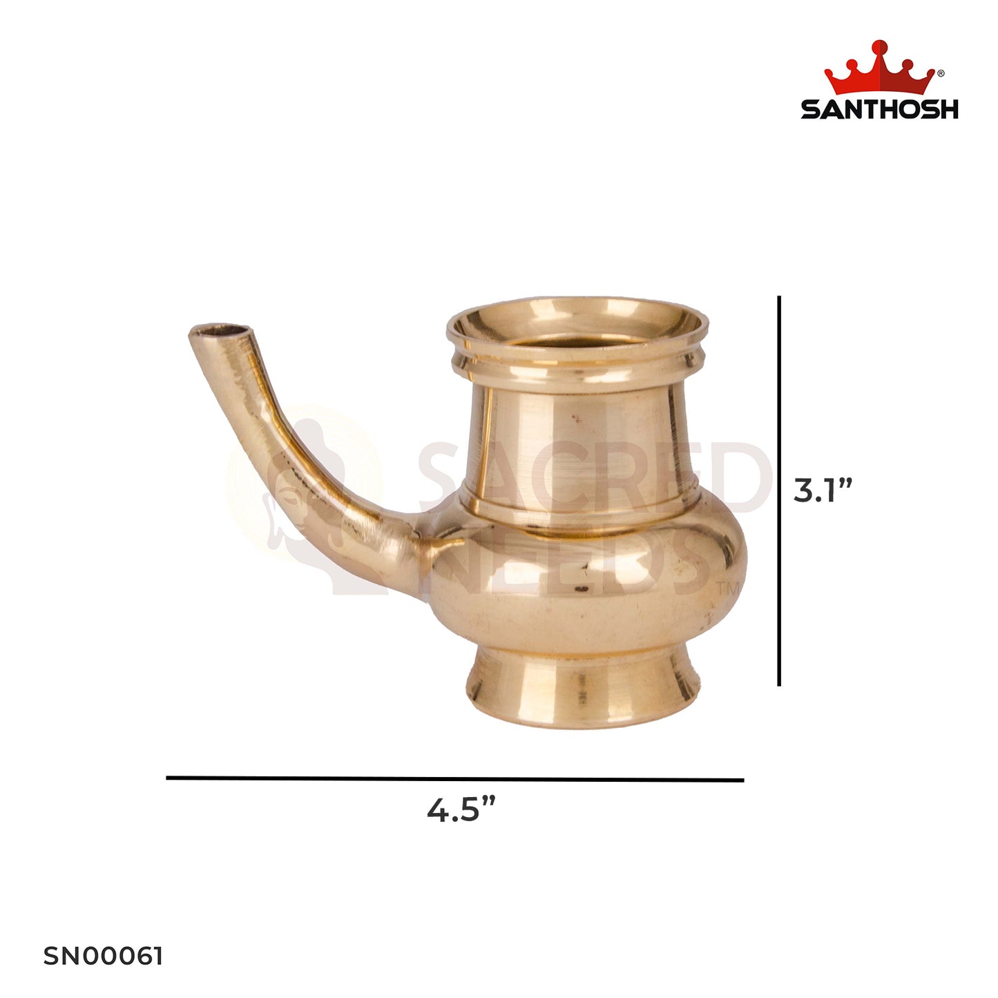 Brass Gindi – 3.1 Inch Height | Traditional Brass Taper for Pooja & Temple