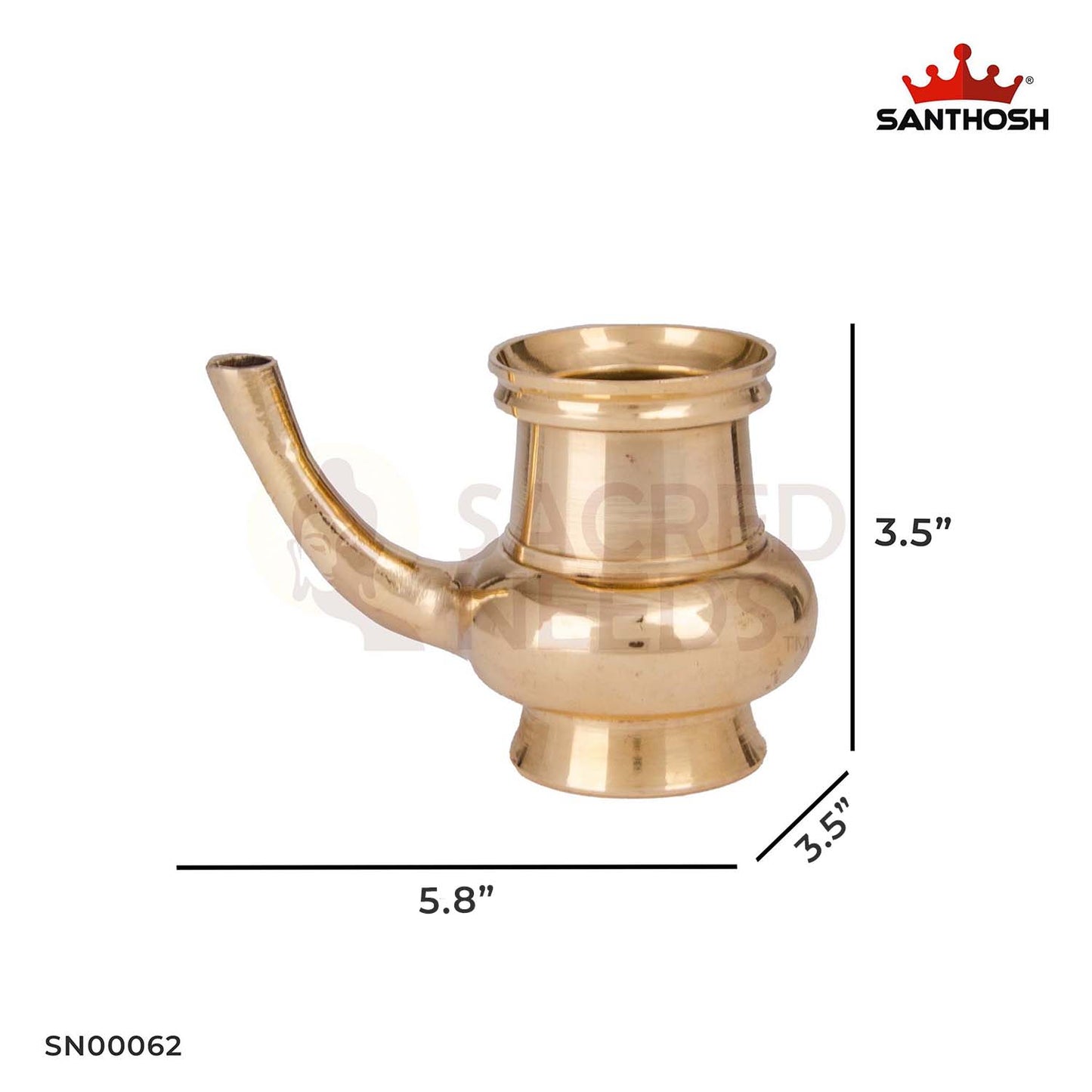 Brass Gindi – 3.5 Inch Height | Traditional Brass Taper for Pooja & Temple