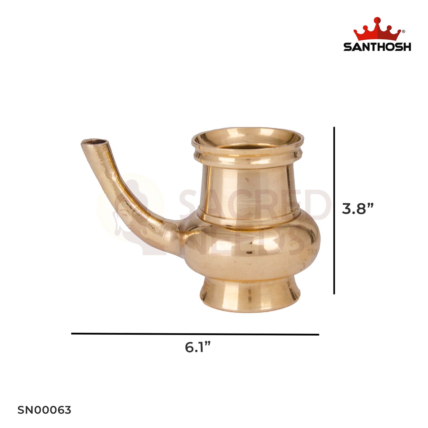 Brass Gindi – 3.8 Inch Height | Traditional Brass Taper for Pooja & Temple
