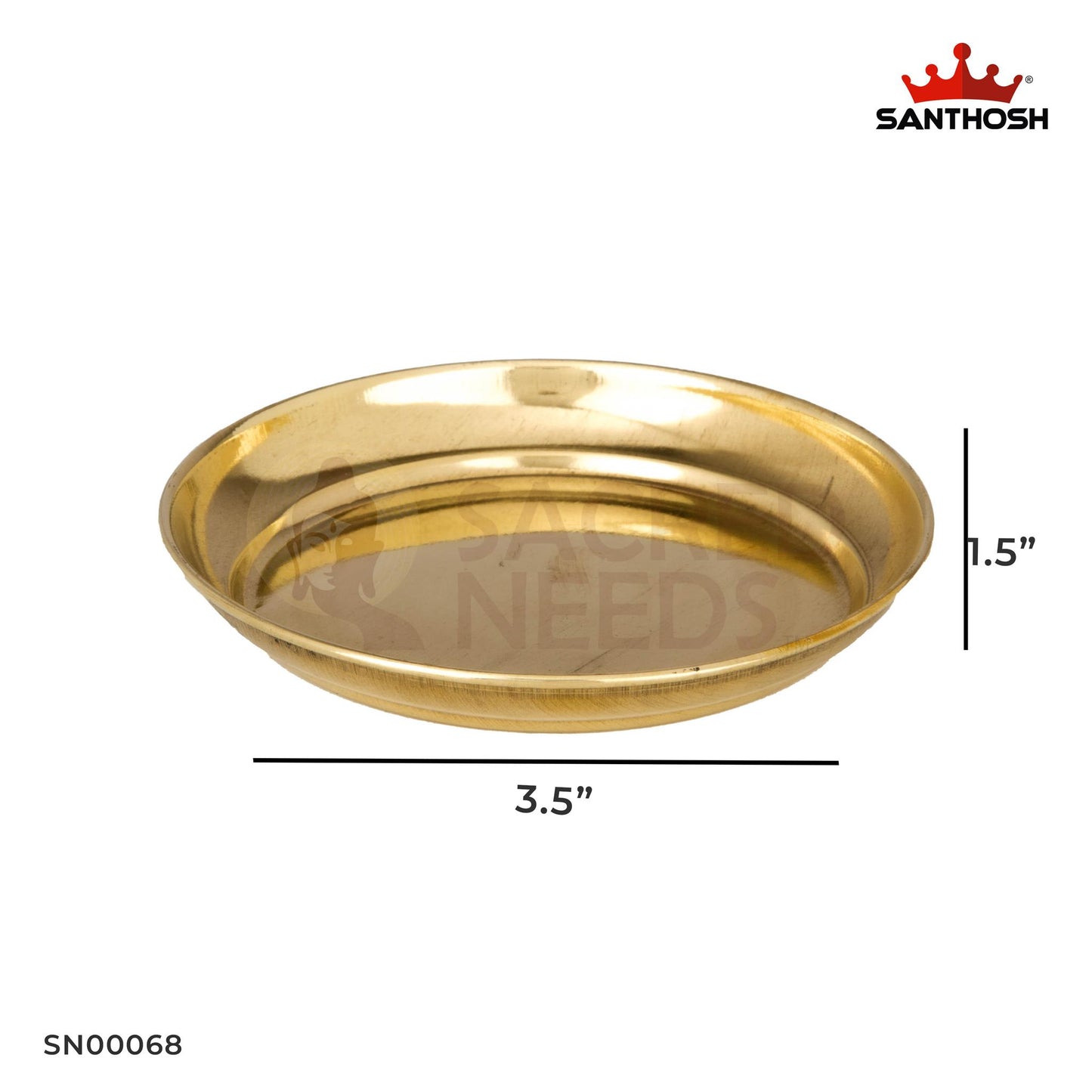 ICC Halwa Plate – 1.5 Inch Height | Brass Plate for Serving Halwa, Pooja & Rituals