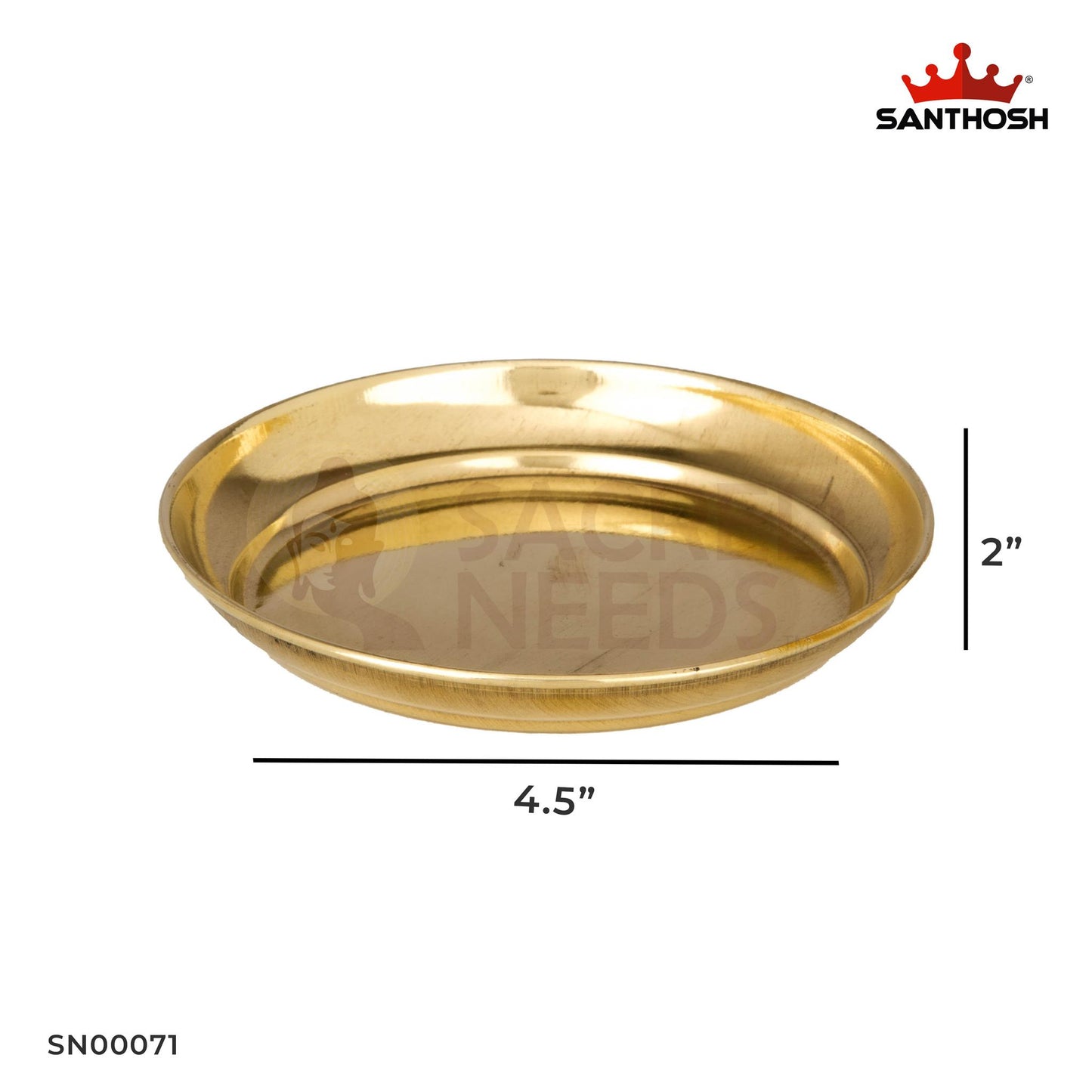 ICC Halwa Plate – 2 Inch Height | Traditional Brass Plate for Serving Halwa, Pooja & Rituals