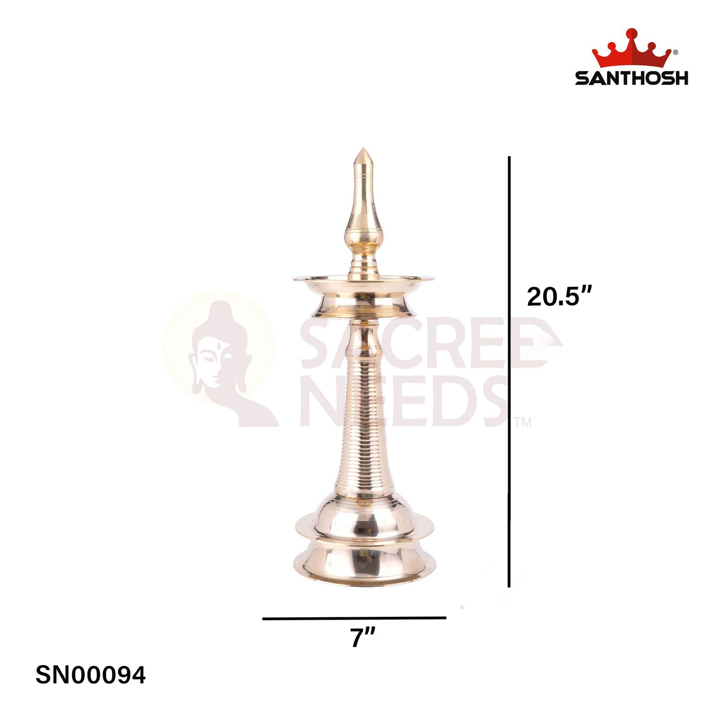Brass AKP Vilakku – 20.5 Inch Heritage Design Lamp | Artisan-Crafted Brass Diya for Divine Atmosphere & Decoration