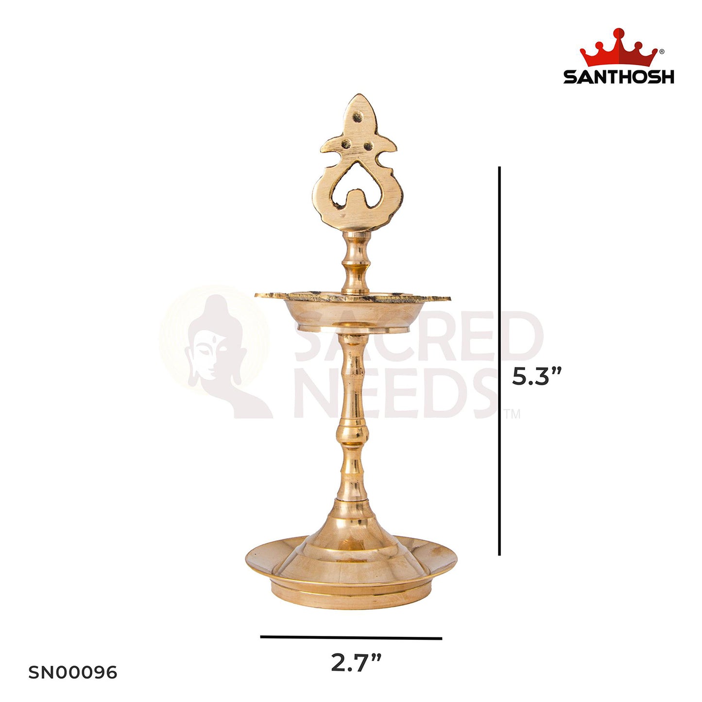 Brass Karaikudi Vilakku Porai – 5.3 Inch Height | Traditional South Indian Brass Lamp Base for Temple Use, Pooja Room & Festive Decor