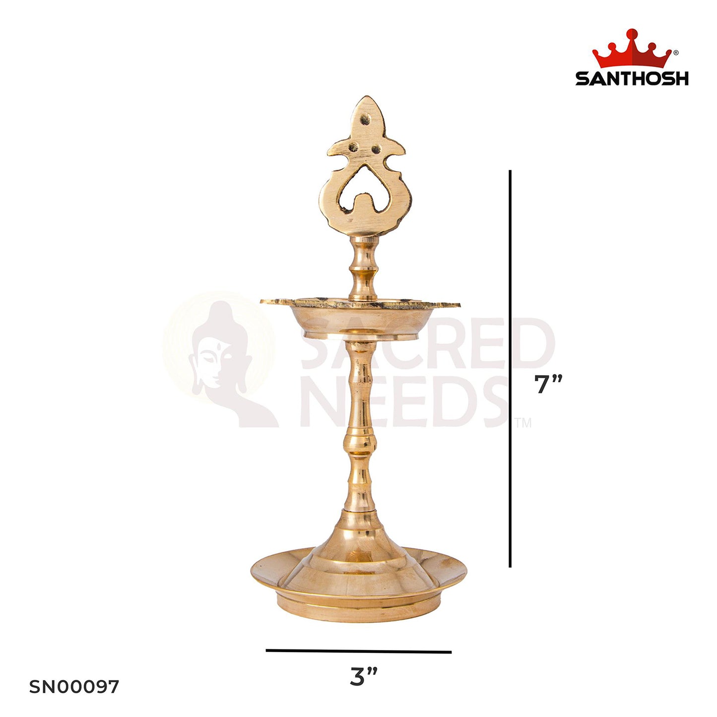 Brass Karaikudi Porai Vilakku – 7 Inch Height | Authentic Handcrafted Lamp Stand from Tamil Nadu for Spiritual Rituals, Festivals & Home Mandirs