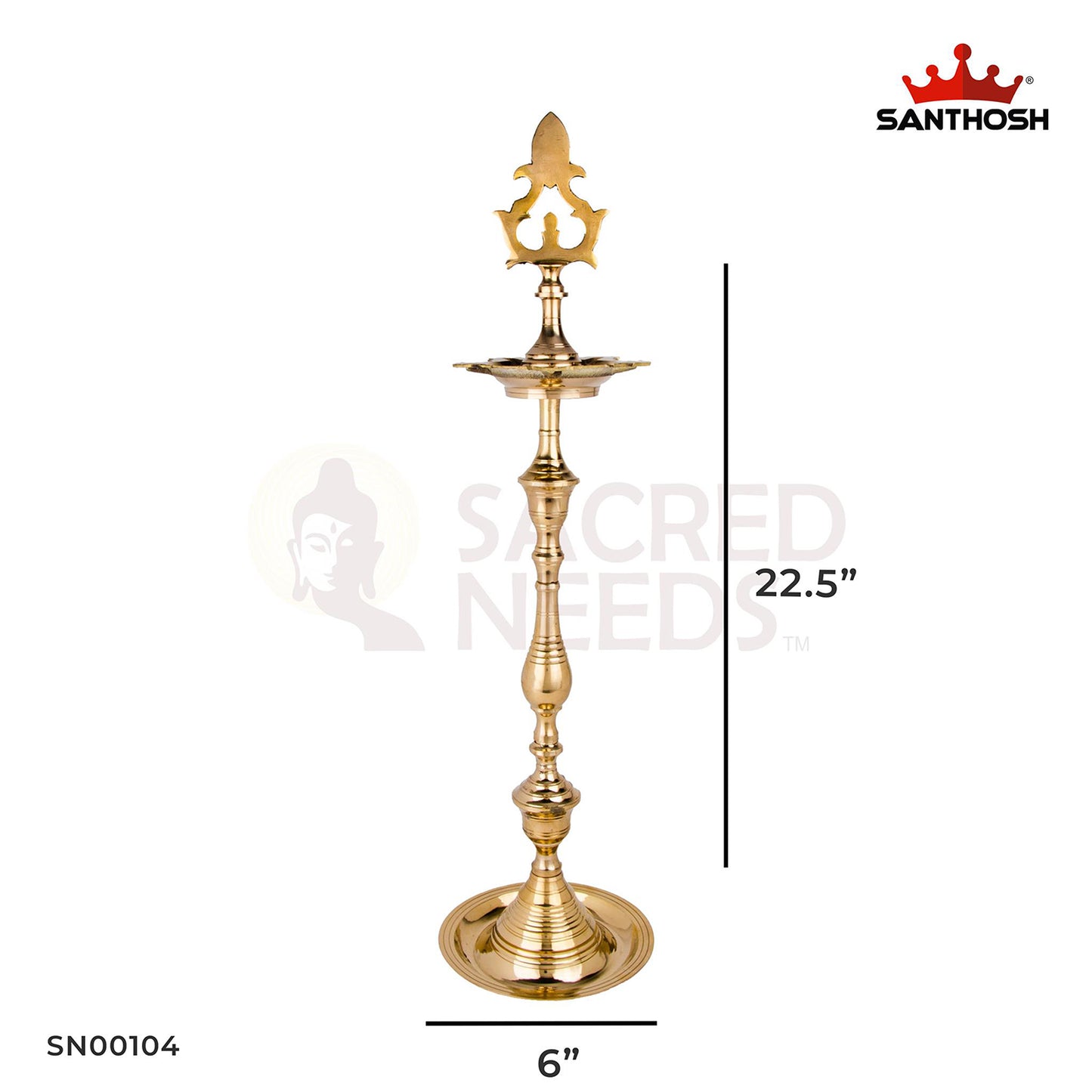 Brass Box Kuthu Vilakku – 22.5 Inch Height | Large Brass Oil Lamp for Puja, Festivals, and Spiritual Ceremonies