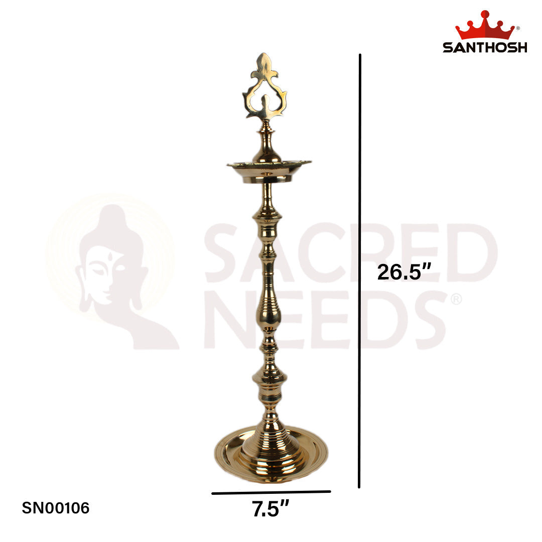 Brass Box Kuthu Vilakku – 22 Inch Height | Antique Style Brass Vilakku for Pooja Mandap & Gifting Purpose