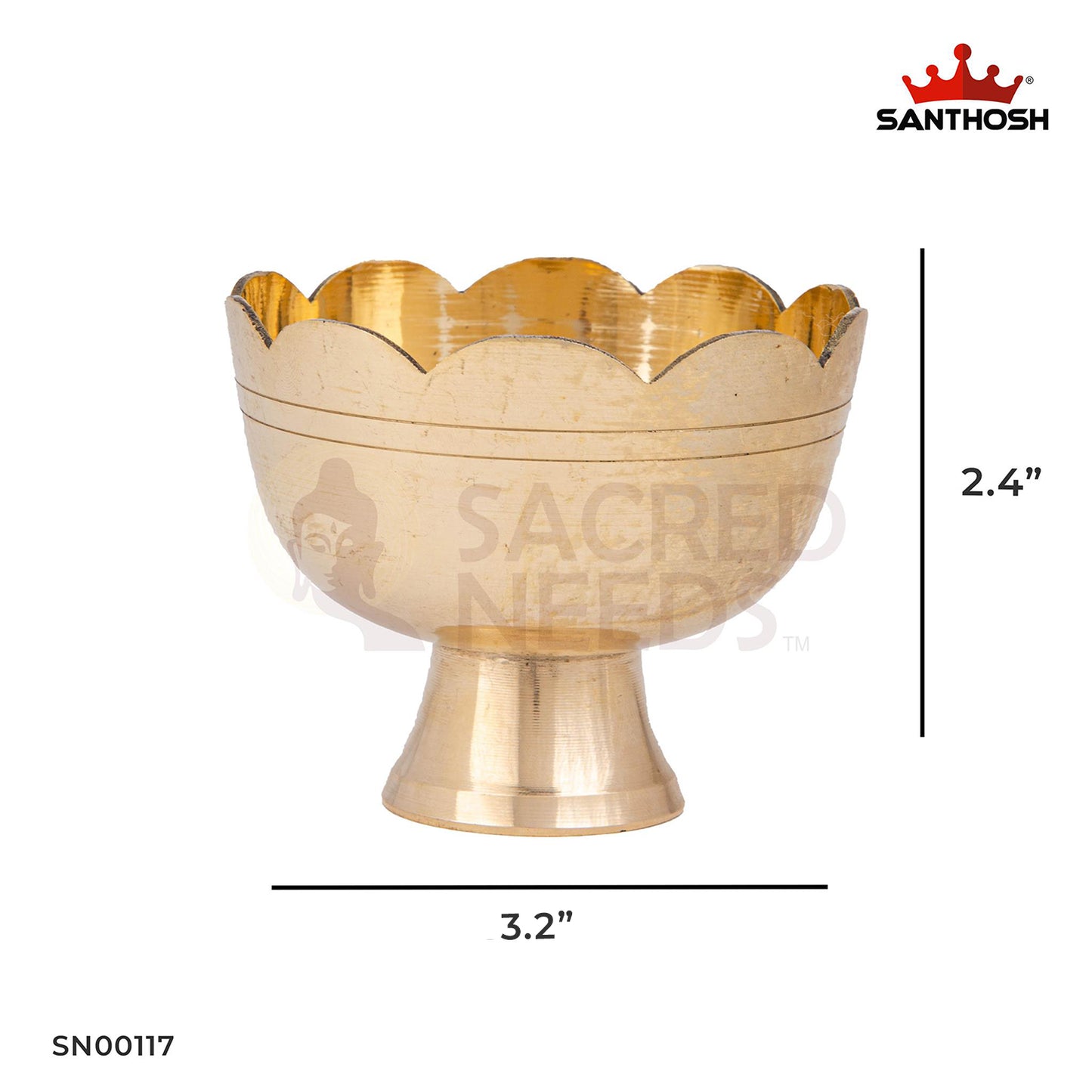 Brass Kamal Bowl – 2.4 Inch Height | Decorative Lotus Brass Bowl for Spiritual Gifting & Rituals