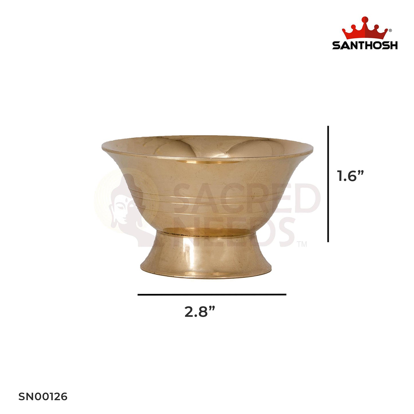 Brass Oil Cup – 1.6 Inch Height | Traditional Brass Oil Holder for Aarti Lamps & Religious Ceremonies