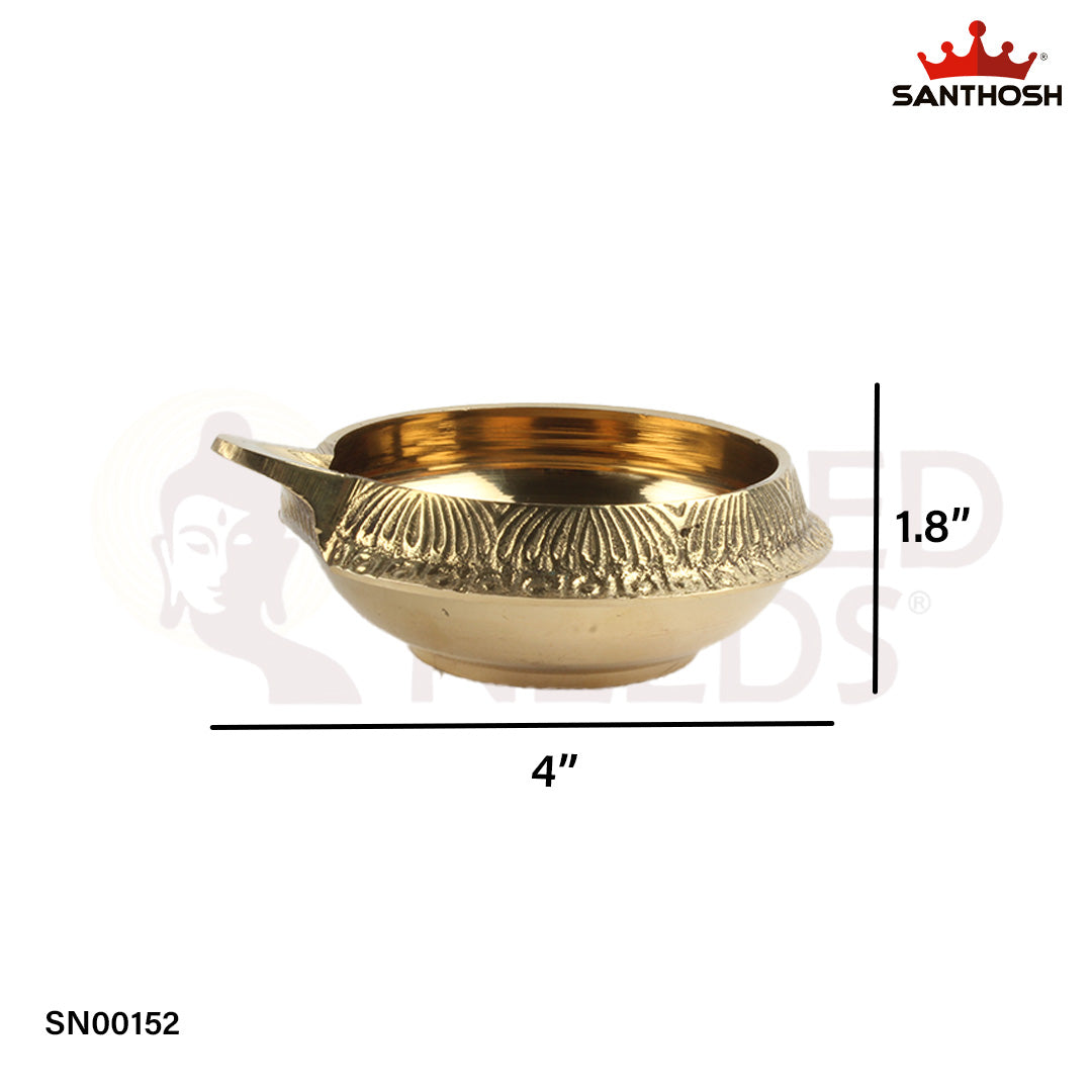 Brass Kuber Deepam – 1.8 Inch Height | Elegant Wealth Symbol Diya for Rituals, Temples & Prosperity Prayers