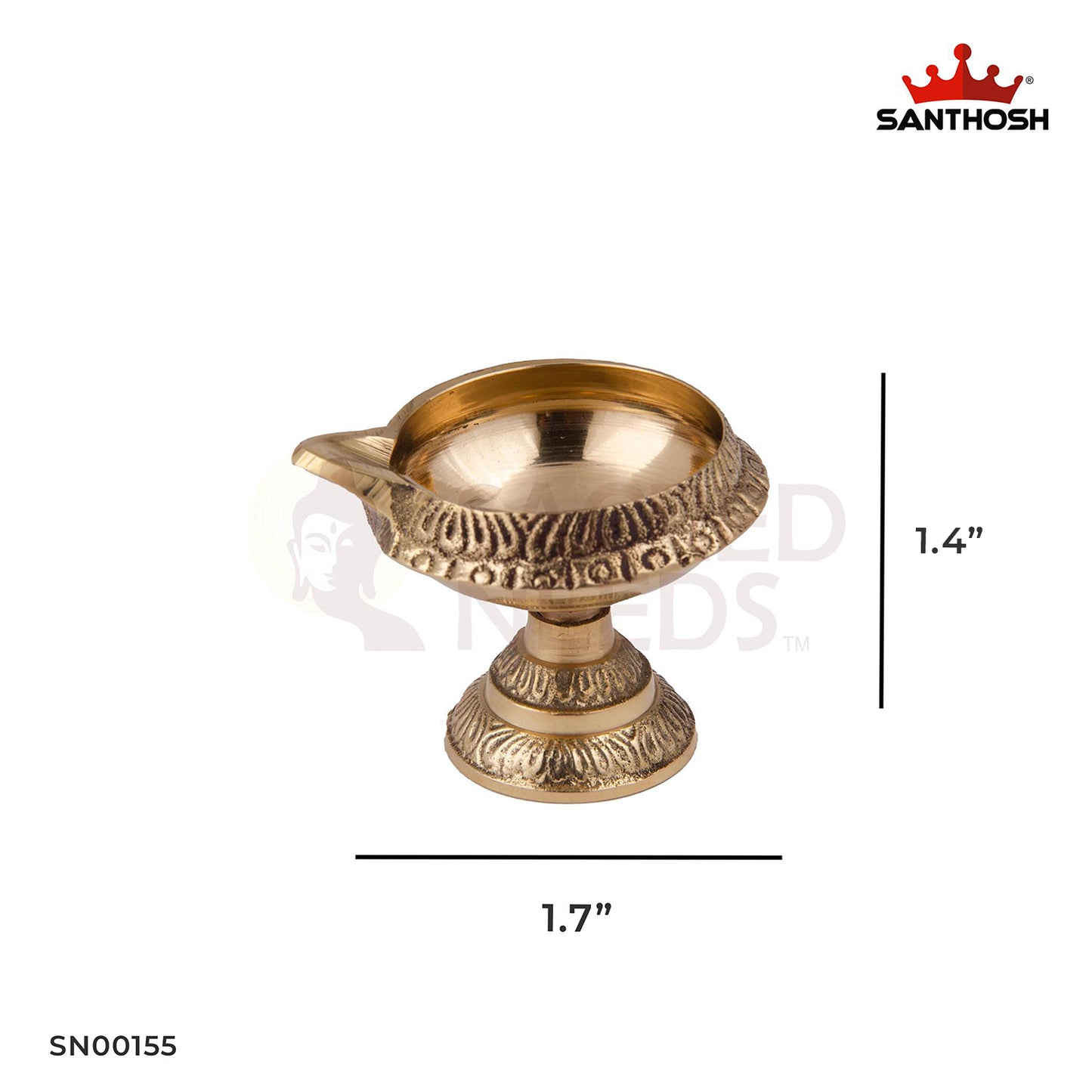 Brass Kuber Deepam Stand – 1.4 Inch Height | Stable Stand for Kuber Diya – Ideal for Mandir & Gifting Sets