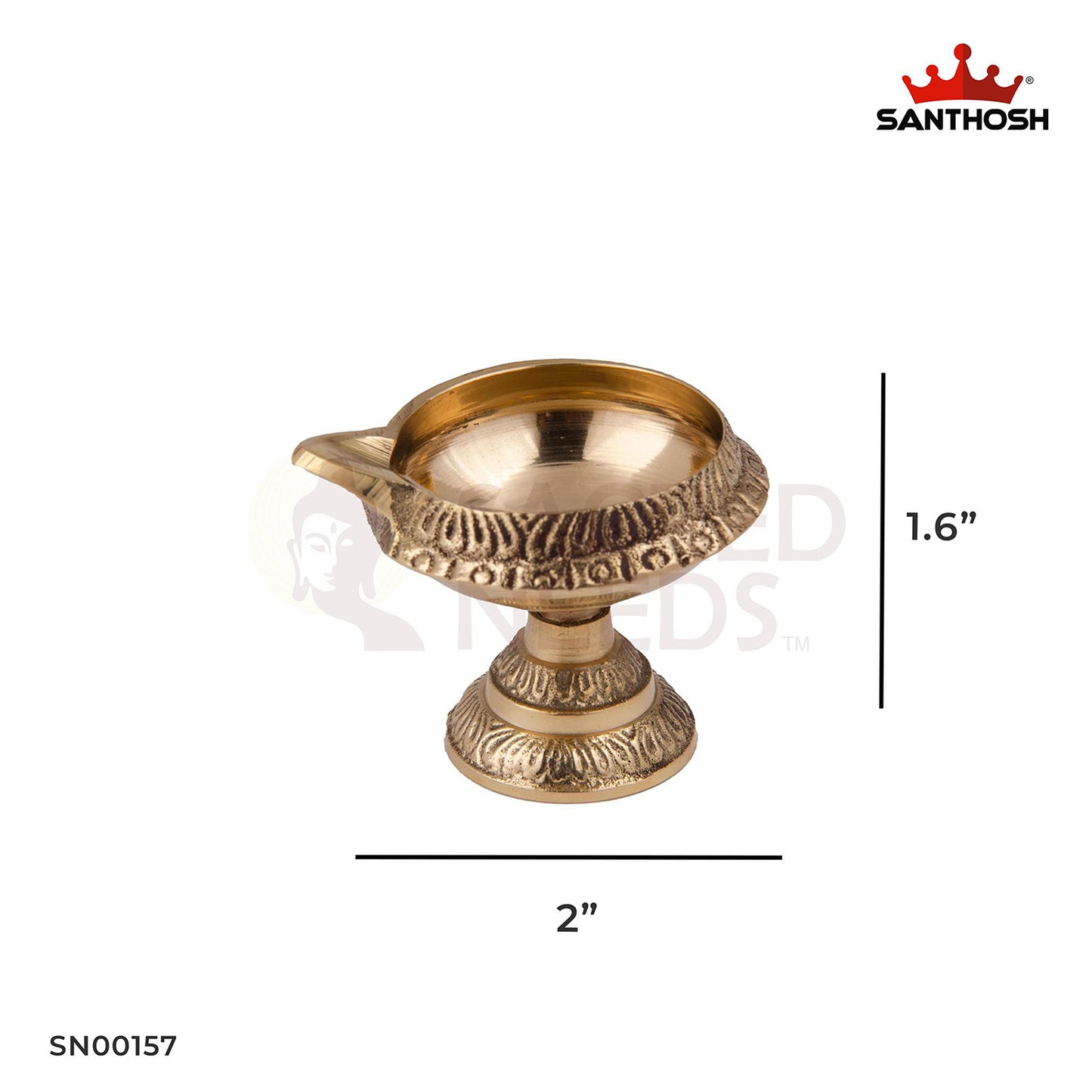 Brass Kuber Deepam Stand – 1.6 Inch Height | Decorative Brass Stand for Prosperity Diyas & Puja Use
