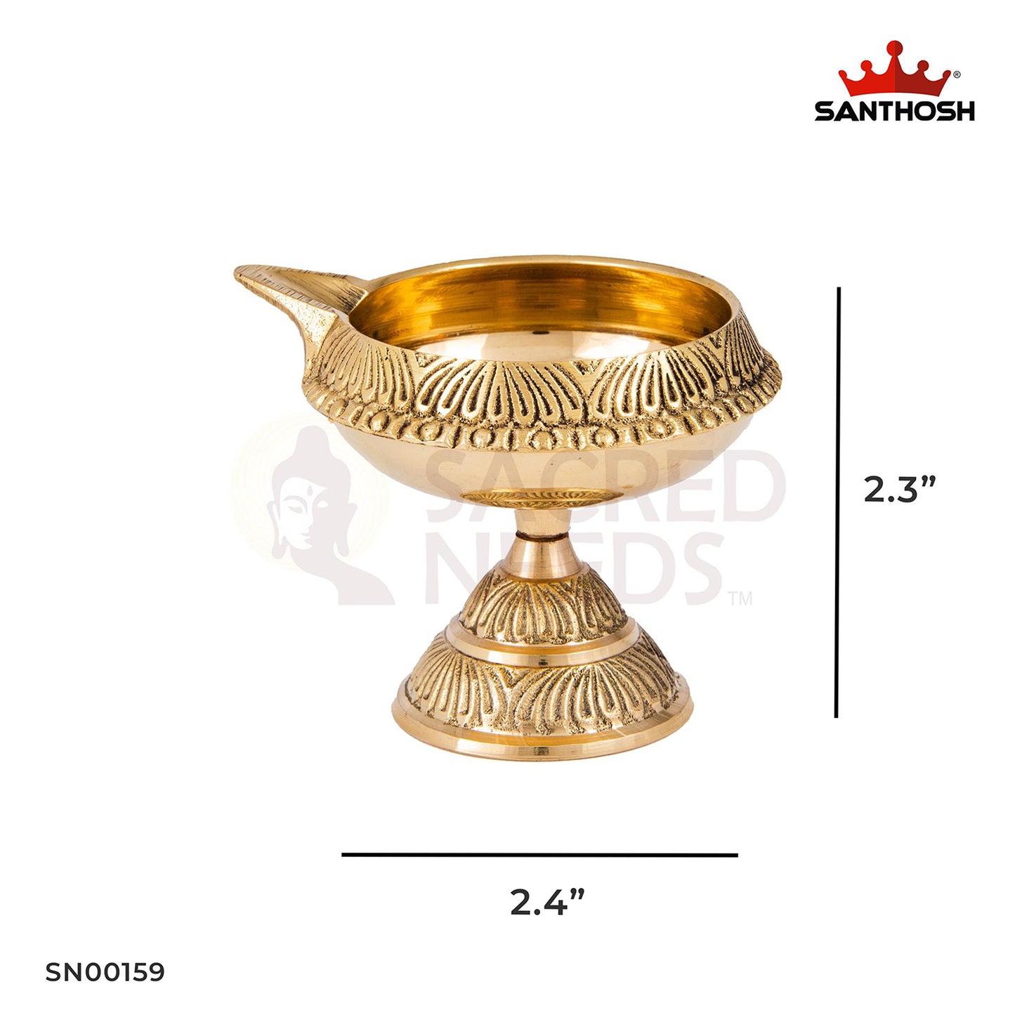 Brass Kuber Deepam Stand – 2.3 Inch Height | Heavy Base for Kubera Diyas – Adds Elegance to Puja Setup