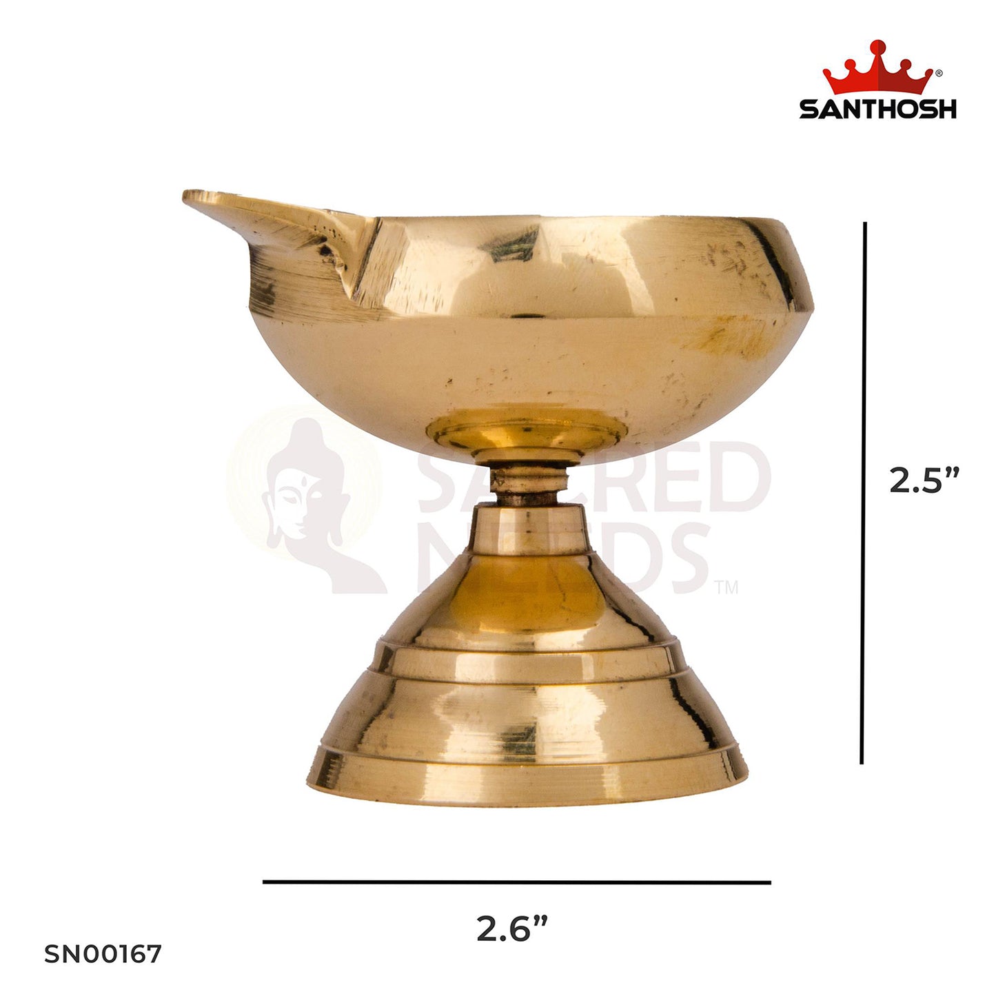 Brass Plain Kuber Deepam Stand – 2.5 Inch Height | Solid Brass Stand for Kubera Deepam – Temple & Home Friendly