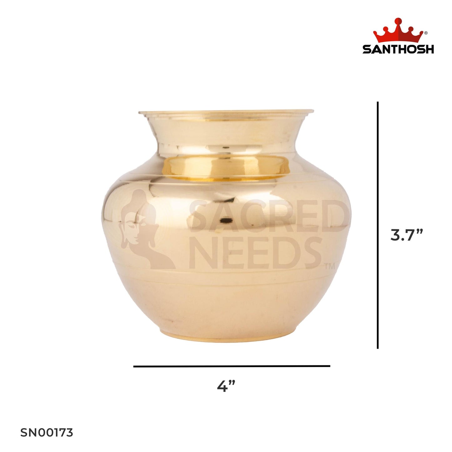 Brass Special Kavadi Champu – 3.7 Inch Height | Handcrafted Brass Pot for Pooja, Kavadi Procession & Temple Offerings